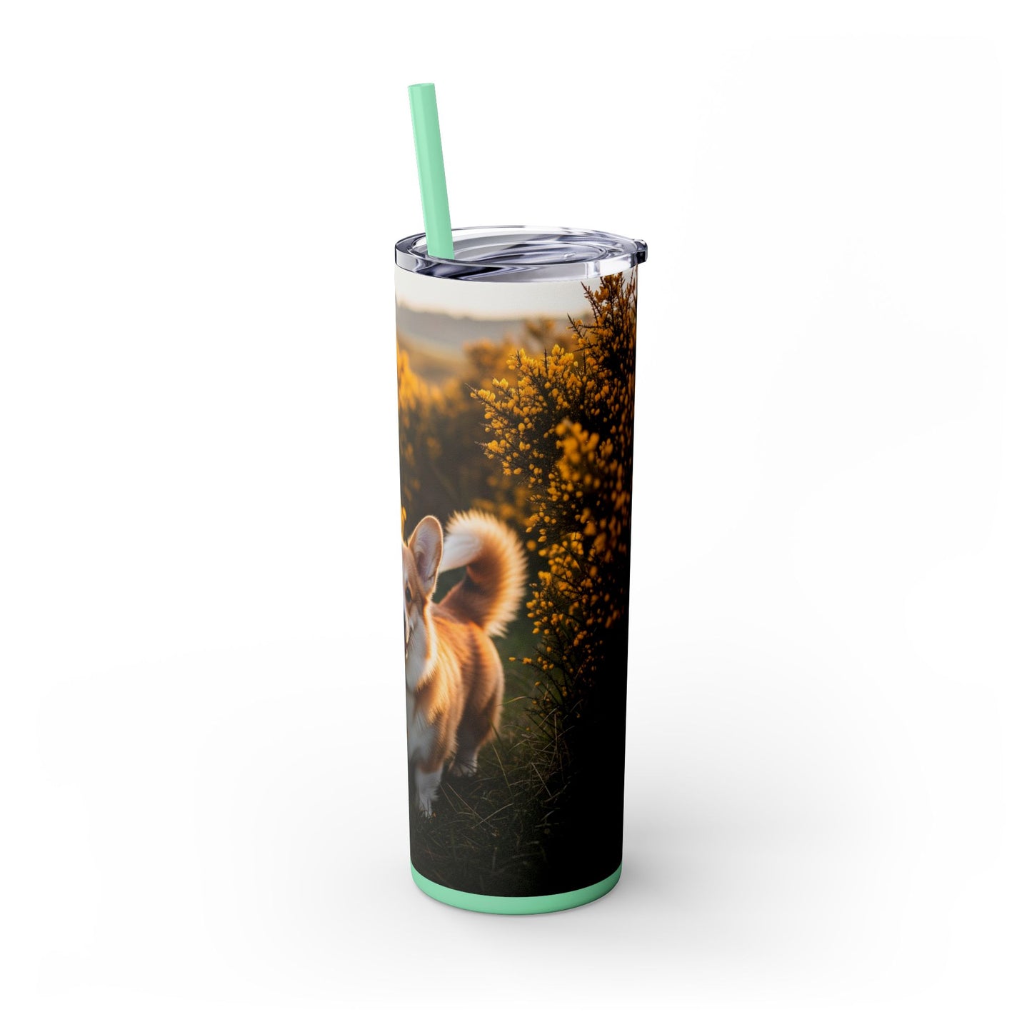Pembroke Welsh Corgi Skinny Tumbler with Straw, 20oz