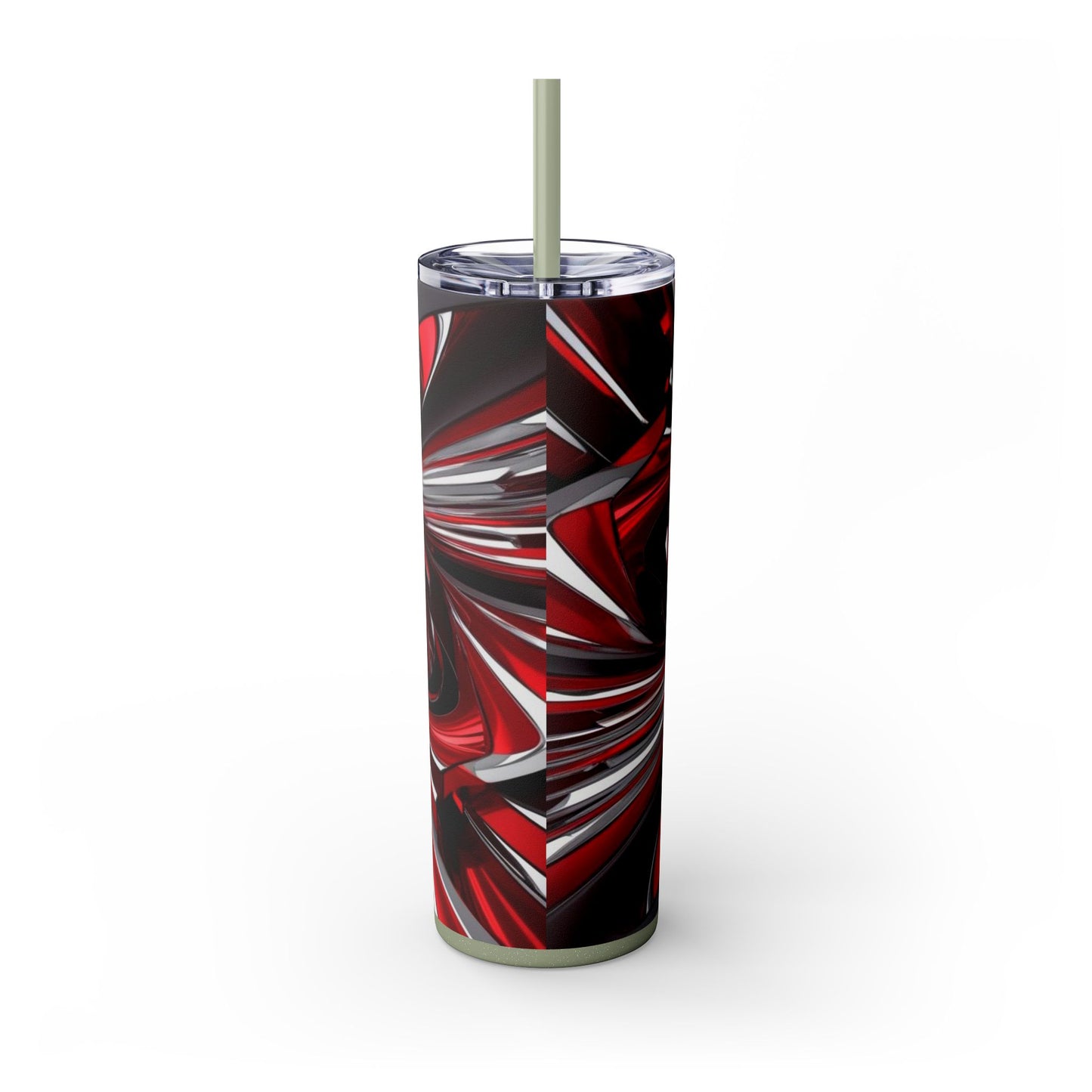 Optical Illusion Skinny Tumbler with Straw, 20oz