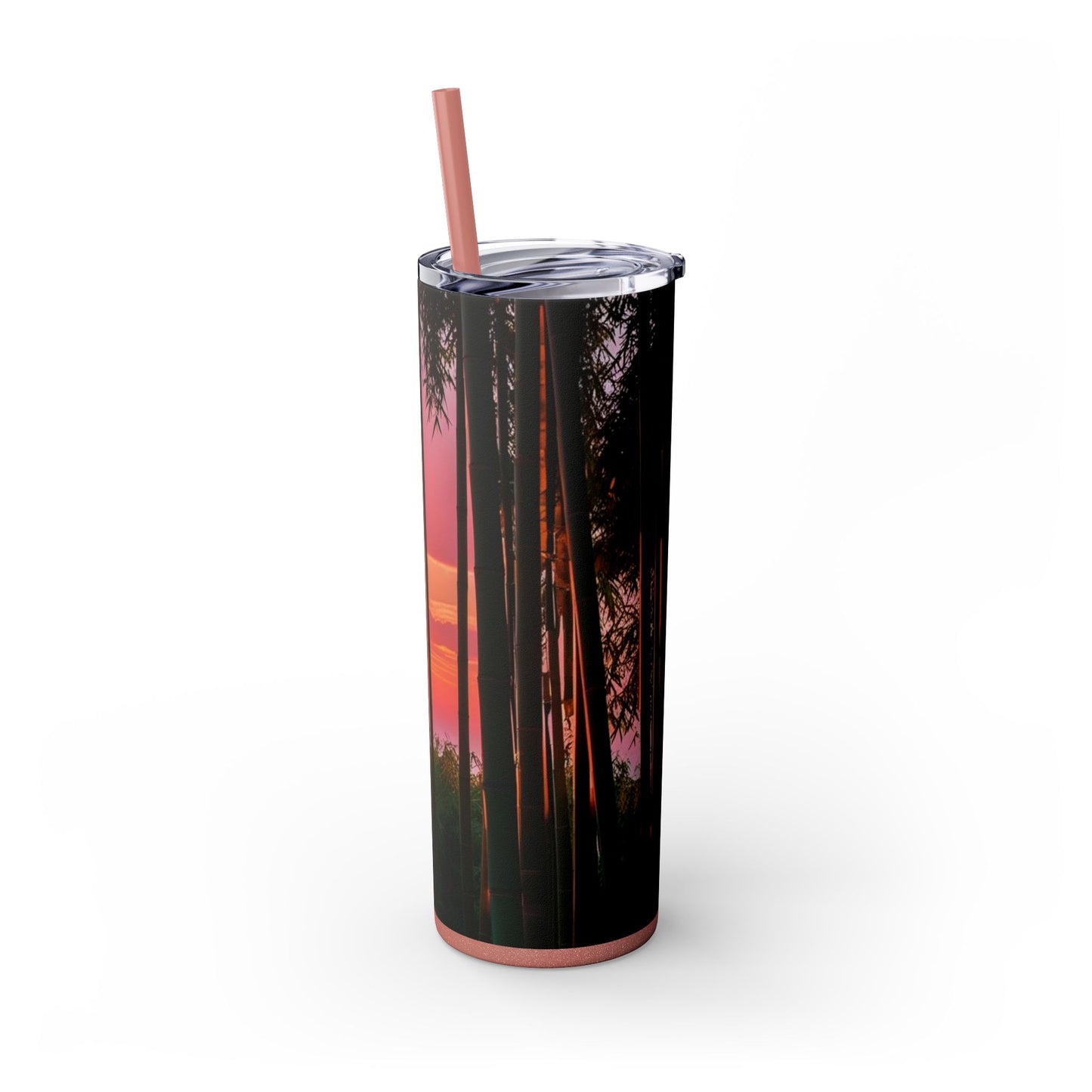 Bamboo Forest Sunrise Skinny Tumbler with Straw, 20oz