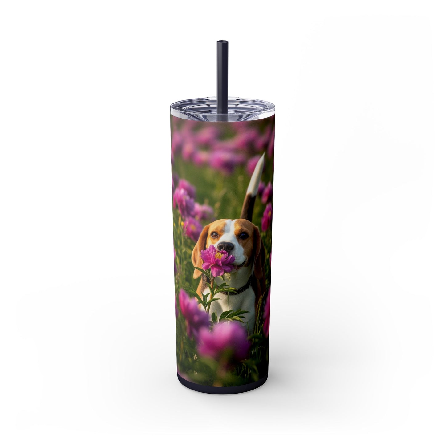 Beagle Skinny Tumbler with Straw, 20oz