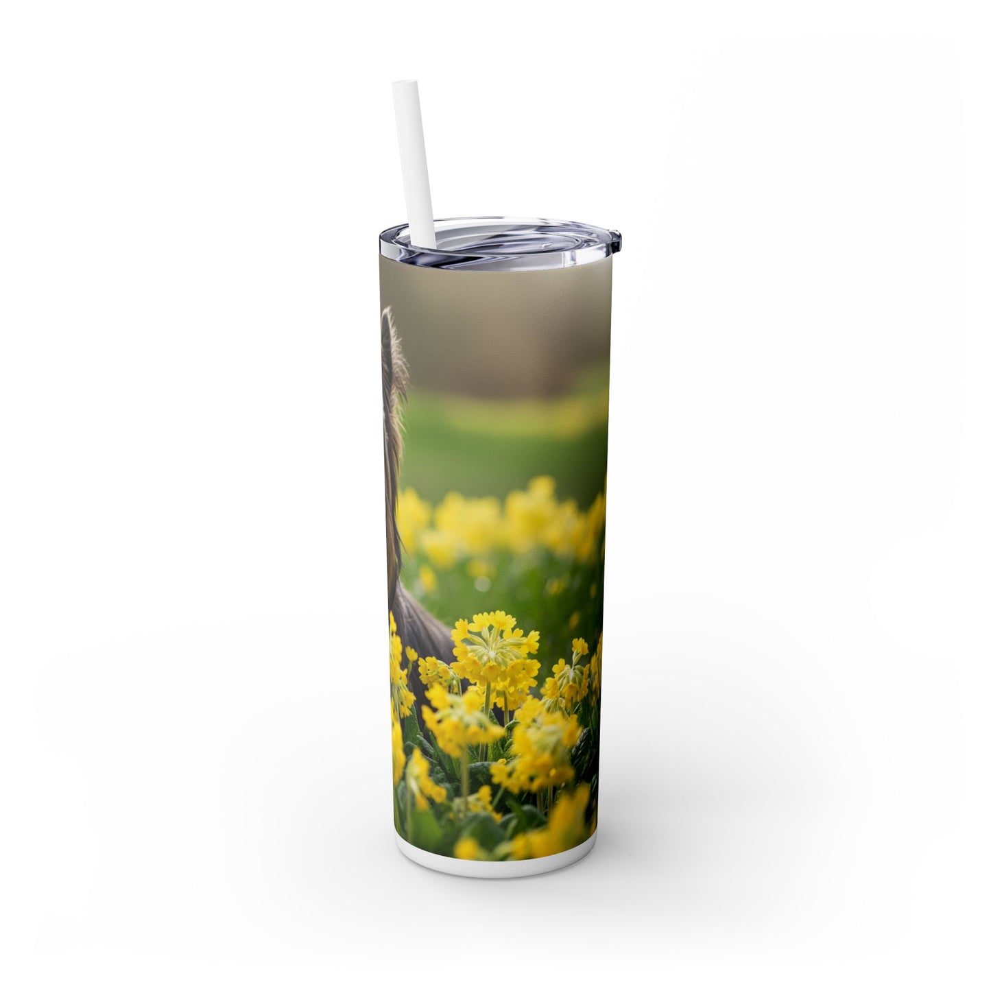 Skye Terrier Skinny Tumbler with Straw, 20oz