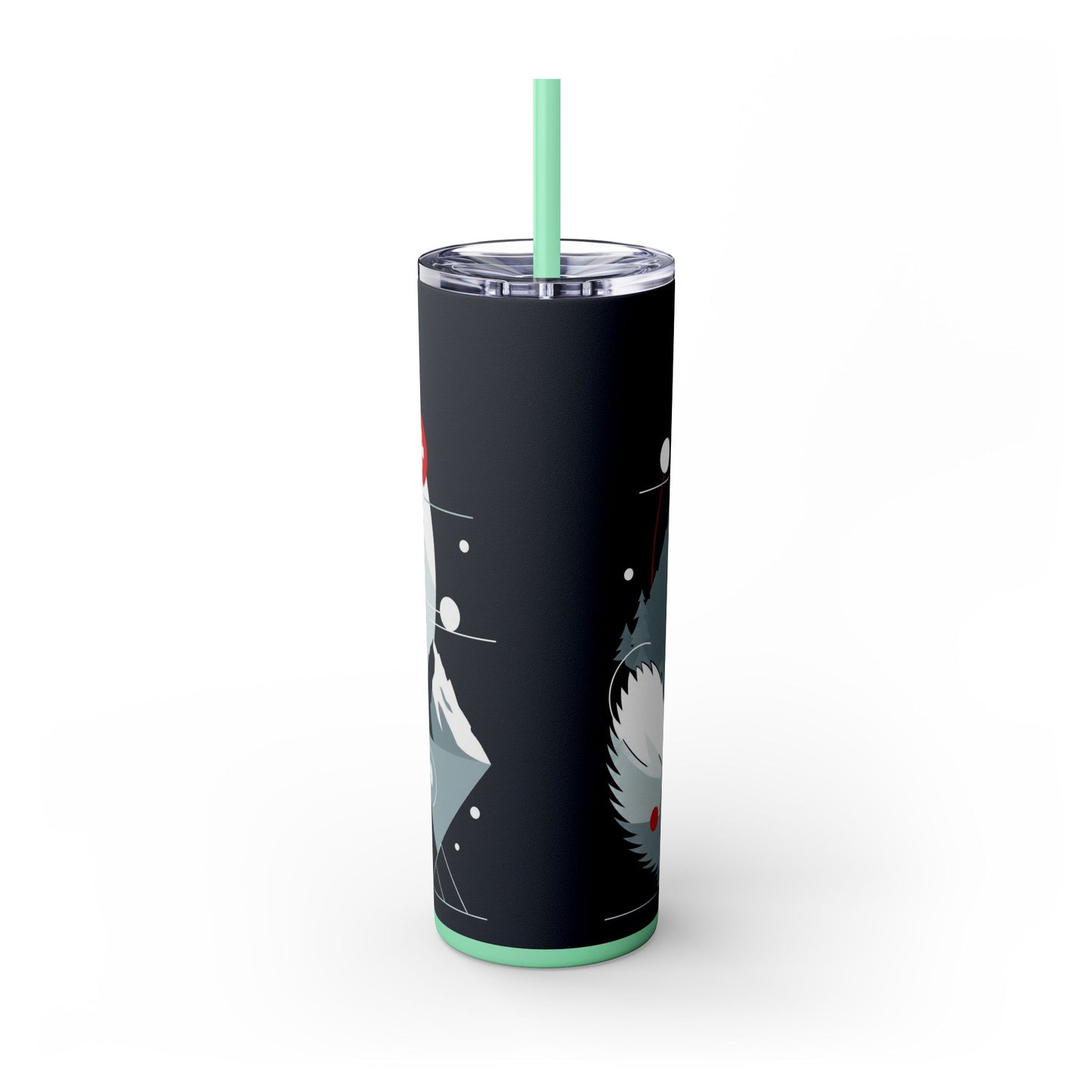 White Swiss Shepherd Dog Skinny Tumbler with Straw, 20oz
