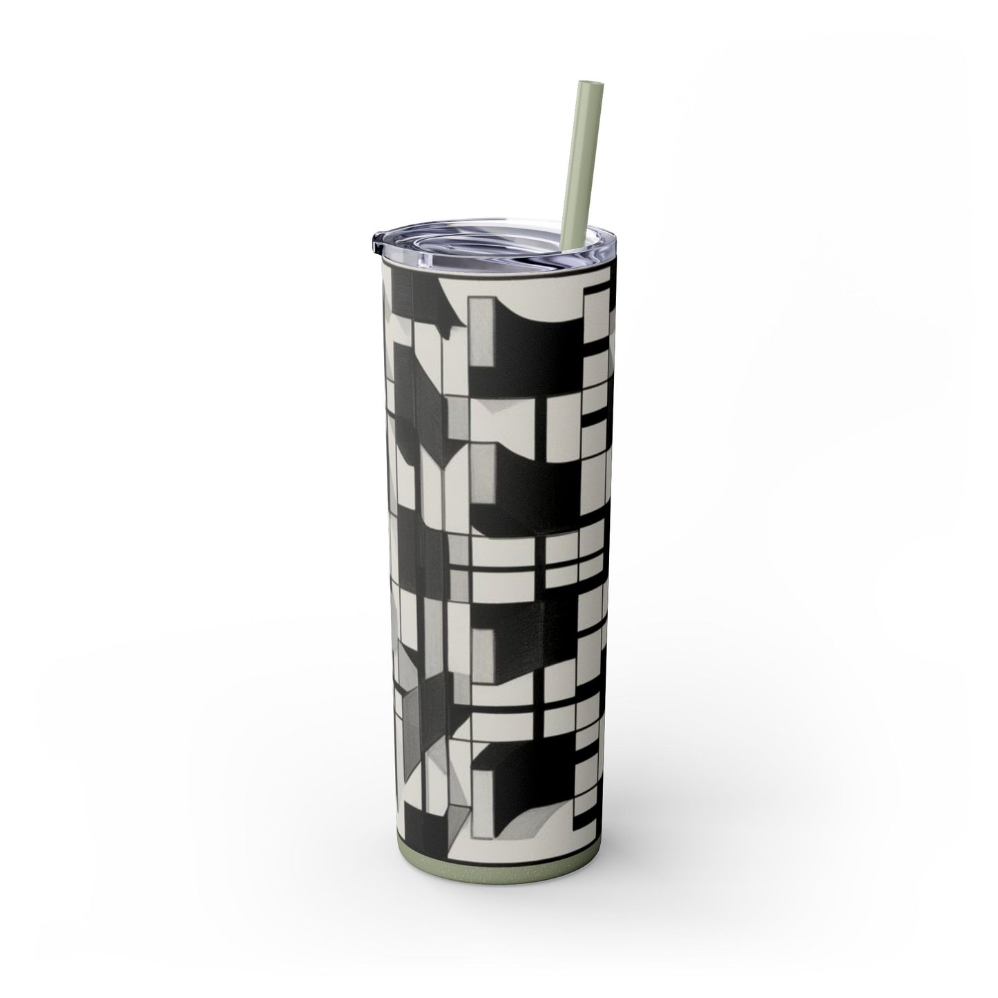 Optical Illusion Skinny Tumbler with Straw, 20oz