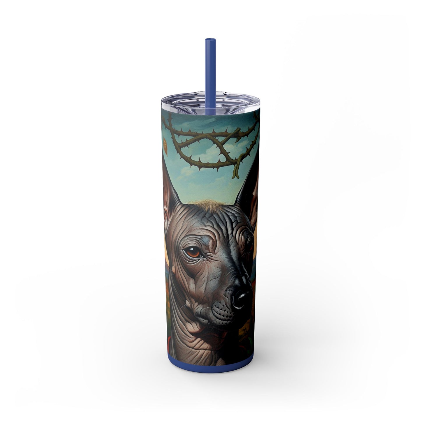 Xoloitzcuintli Skinny Tumbler with Straw, 20oz