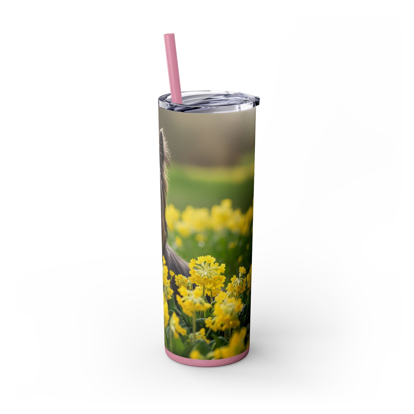 Skye Terrier Skinny Tumbler with Straw, 20oz