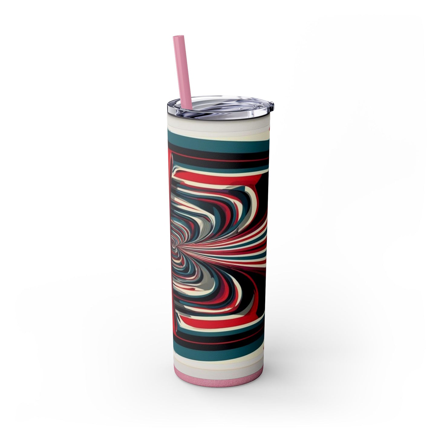 Optical Illusion Skinny Tumbler with Straw, 20oz
