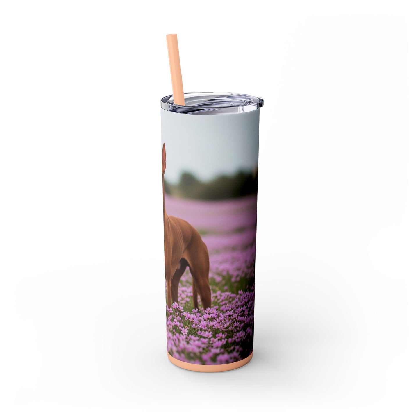 Pharaoh Hound Skinny Tumbler with Straw, 20oz