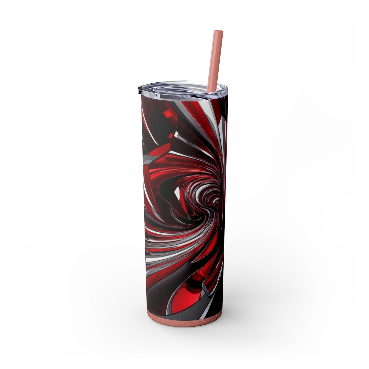 Optical Illusion Skinny Tumbler with Straw, 20oz
