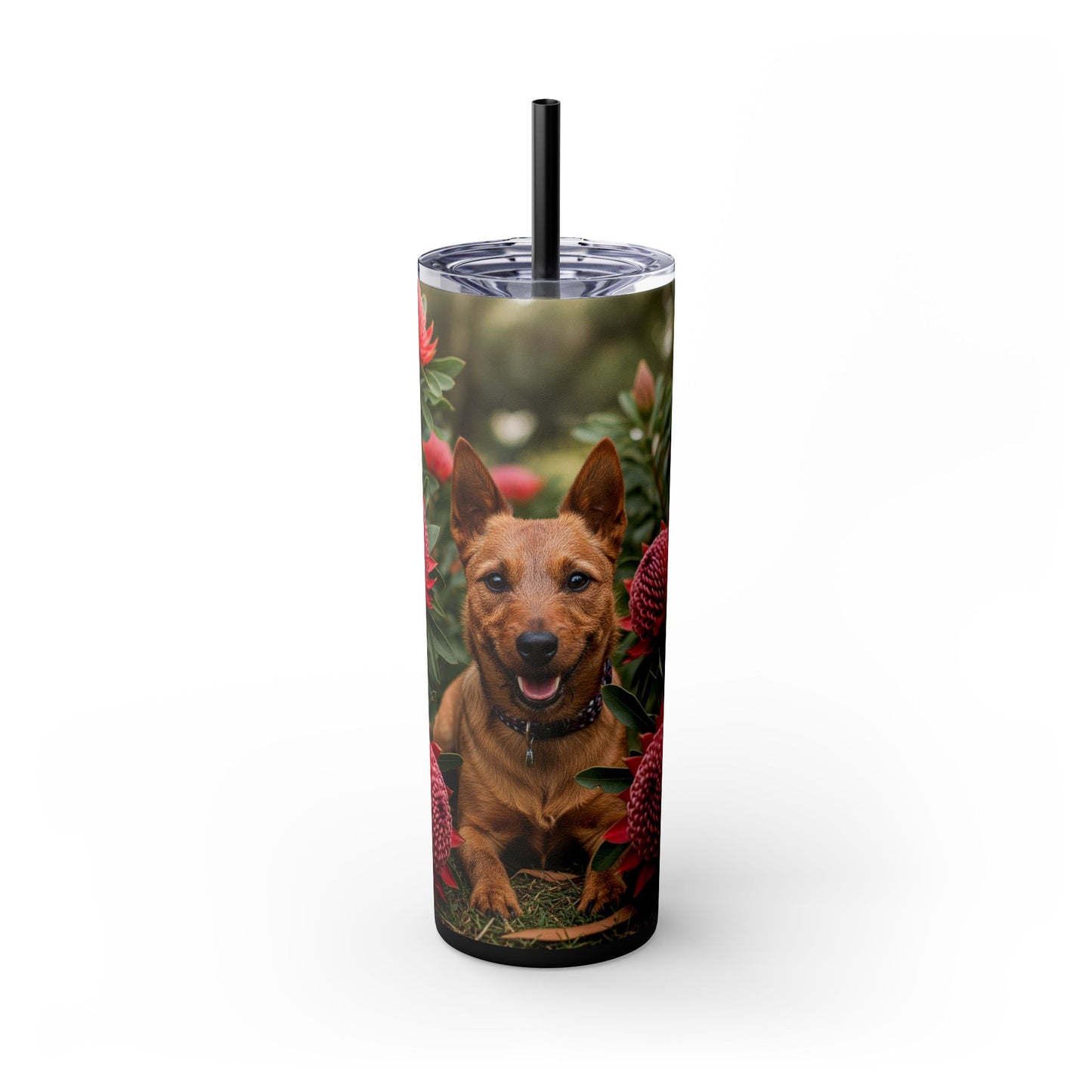 Australian Terrier Skinny Tumbler with Straw, 20oz