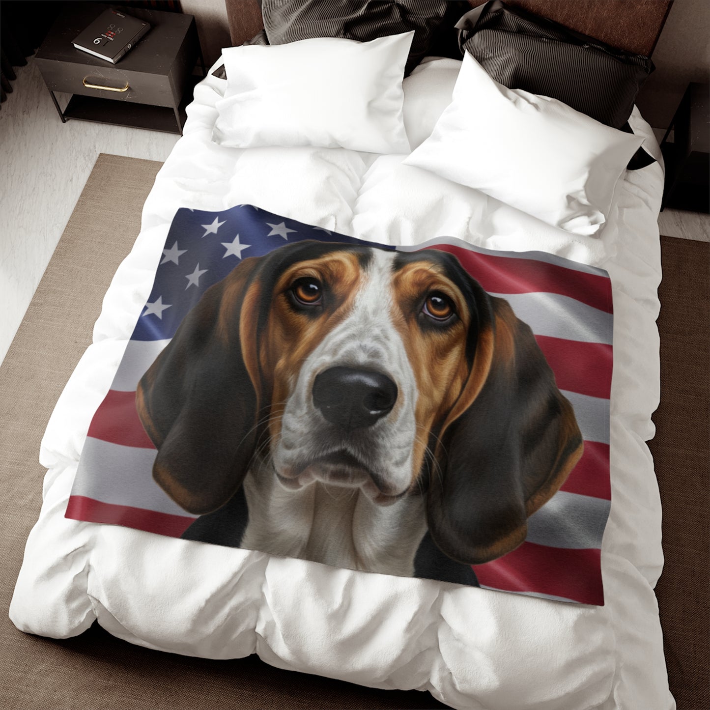 American Foxhound Patriotic Blanket