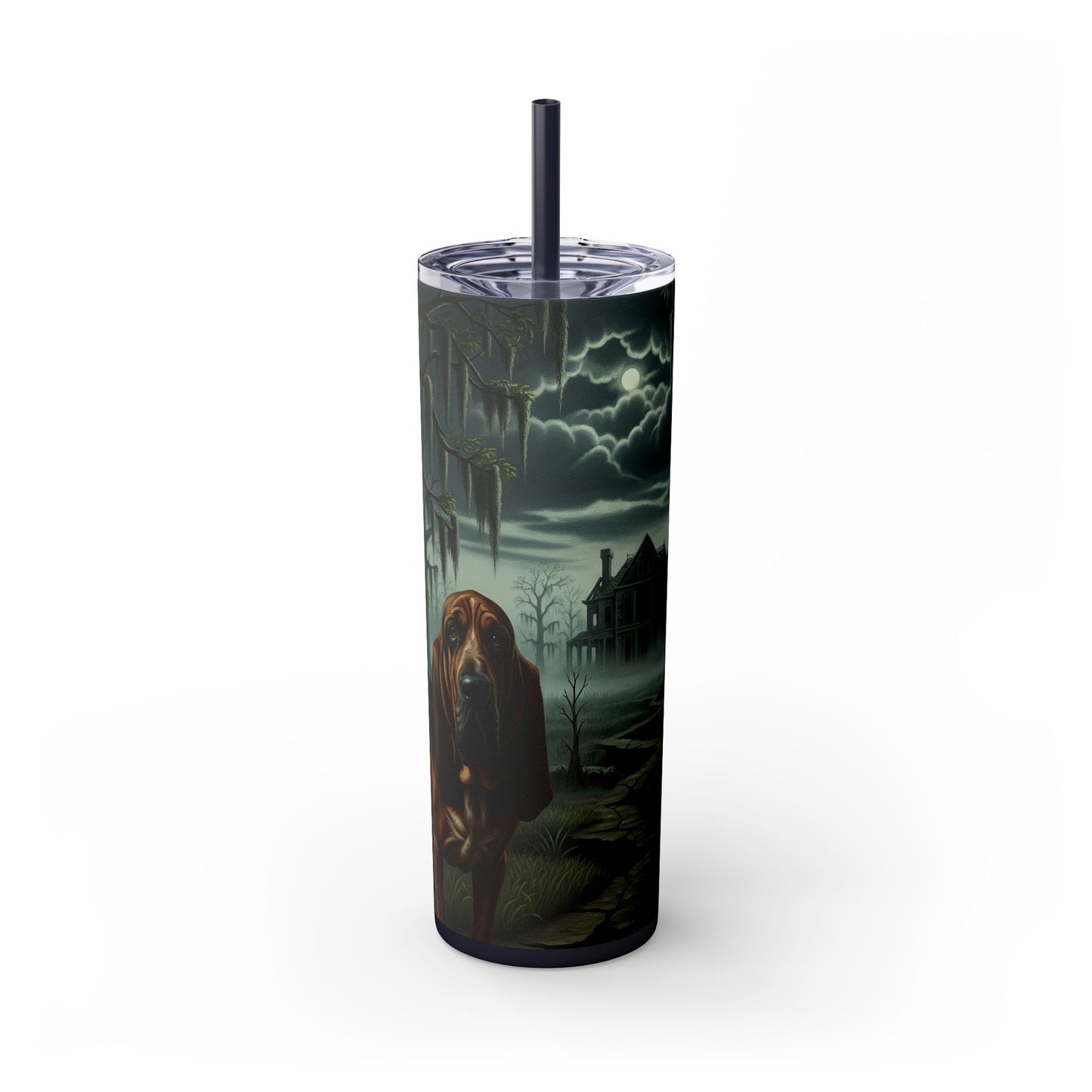 Bloodhound Skinny Tumbler with Straw, 20oz