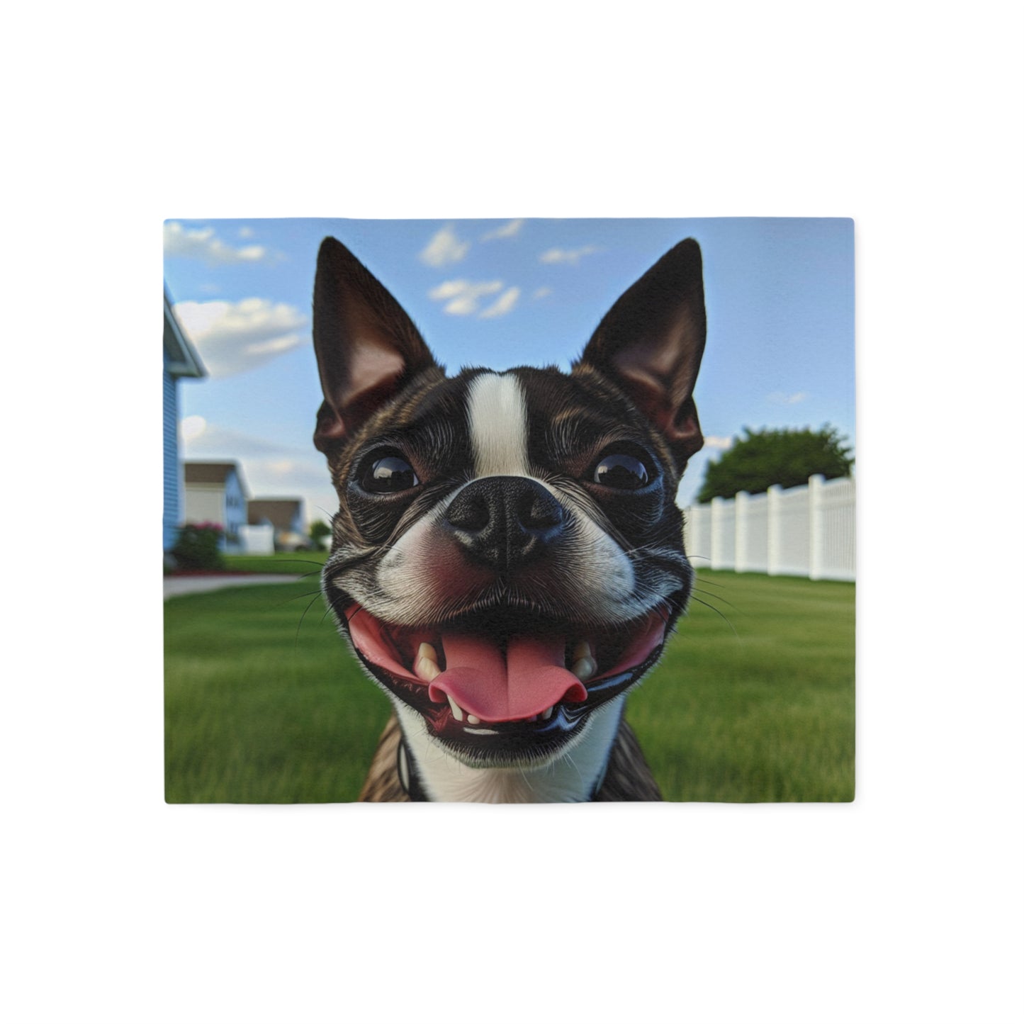 Boston Terrier Sweatshirt Blanket