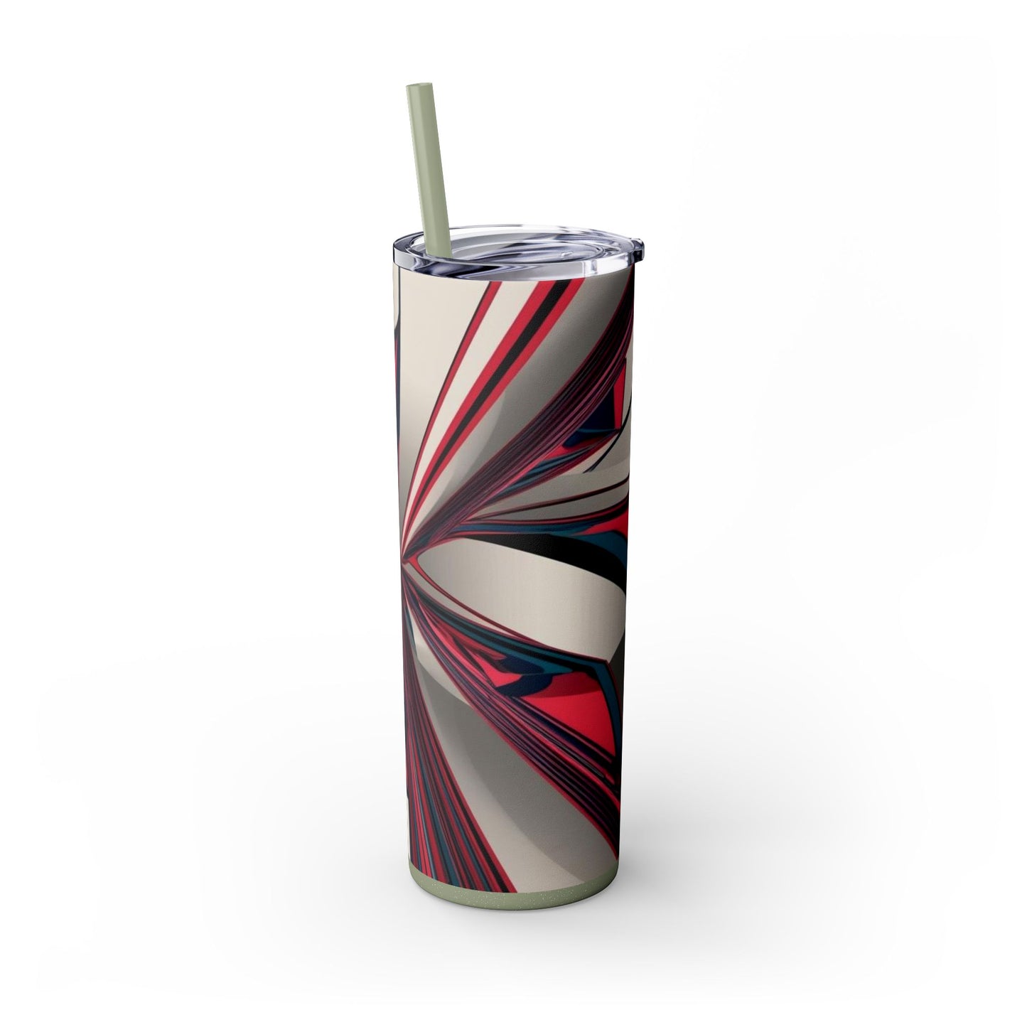 Optical Illusion Skinny Tumbler with Straw, 20oz