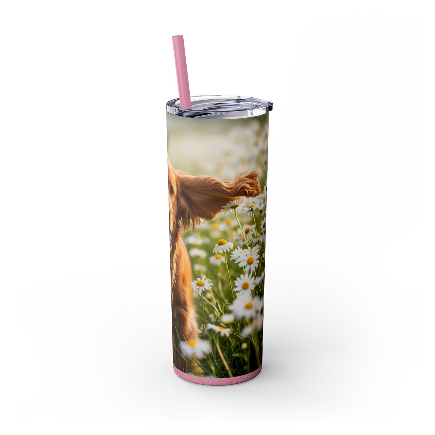 English Cocker Spaniel Skinny Tumbler with Straw, 20oz