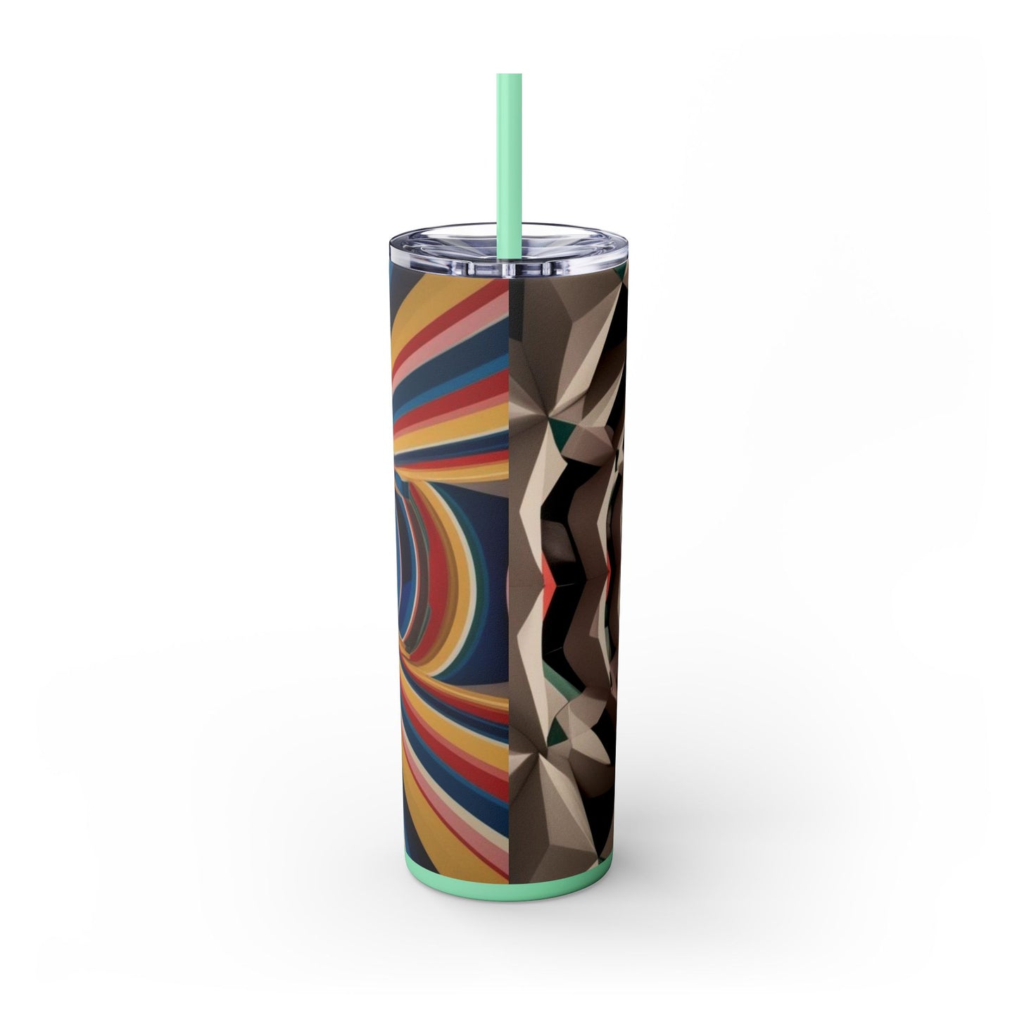 Optical Illusion Skinny Tumbler with Straw, 20oz