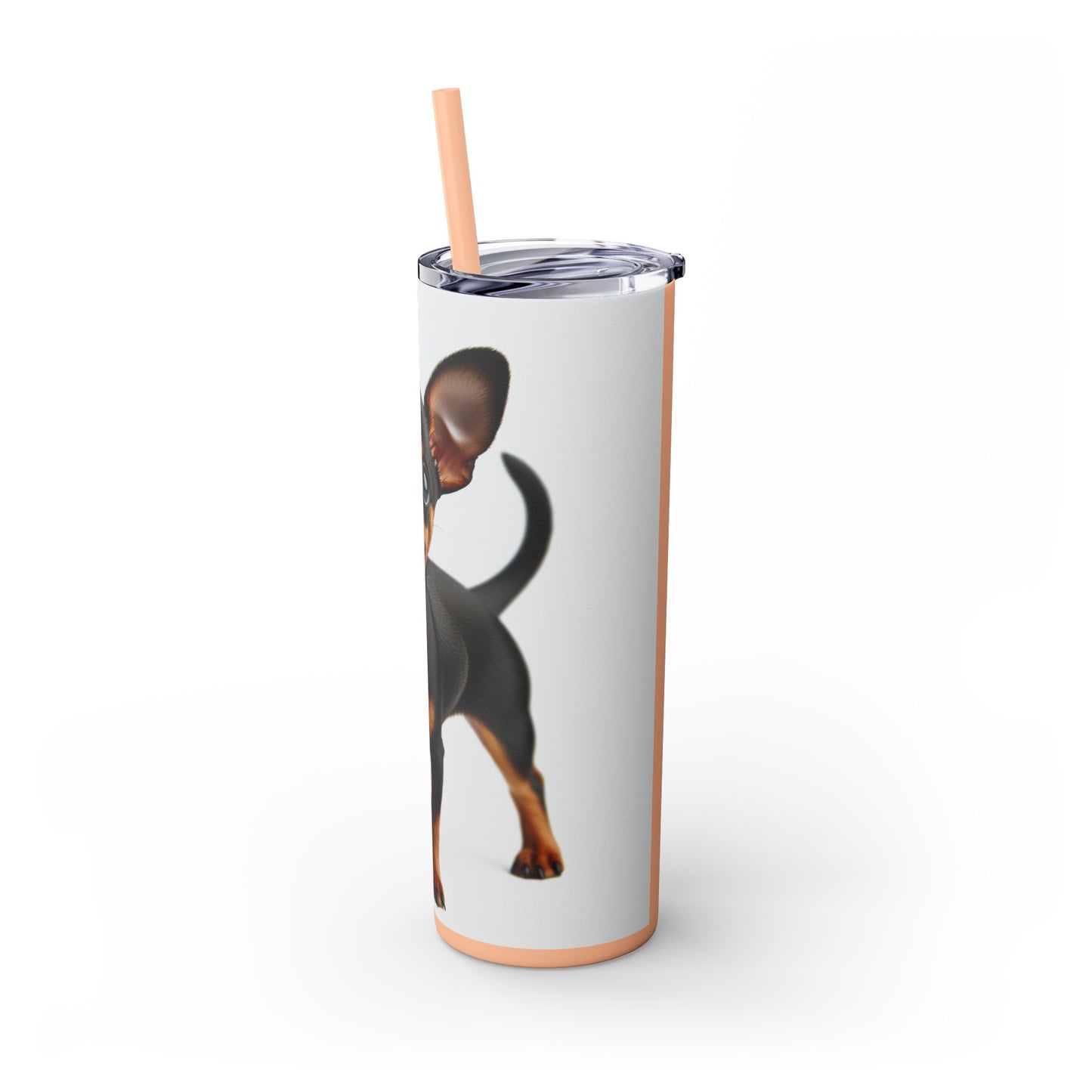Miniature Pinscher Skinny Tumbler with Straw, 20oz