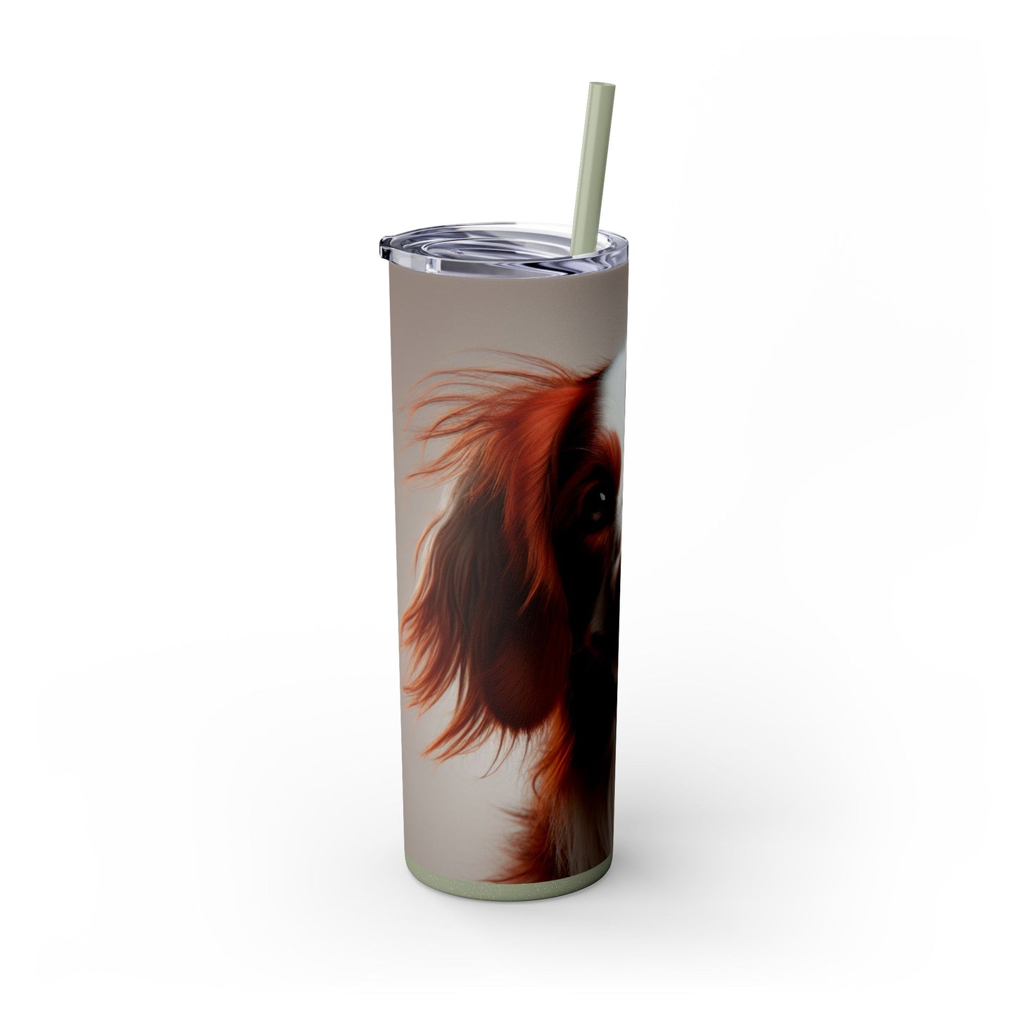 Irish Red and White Setter Tumbler with Straw, 20oz
