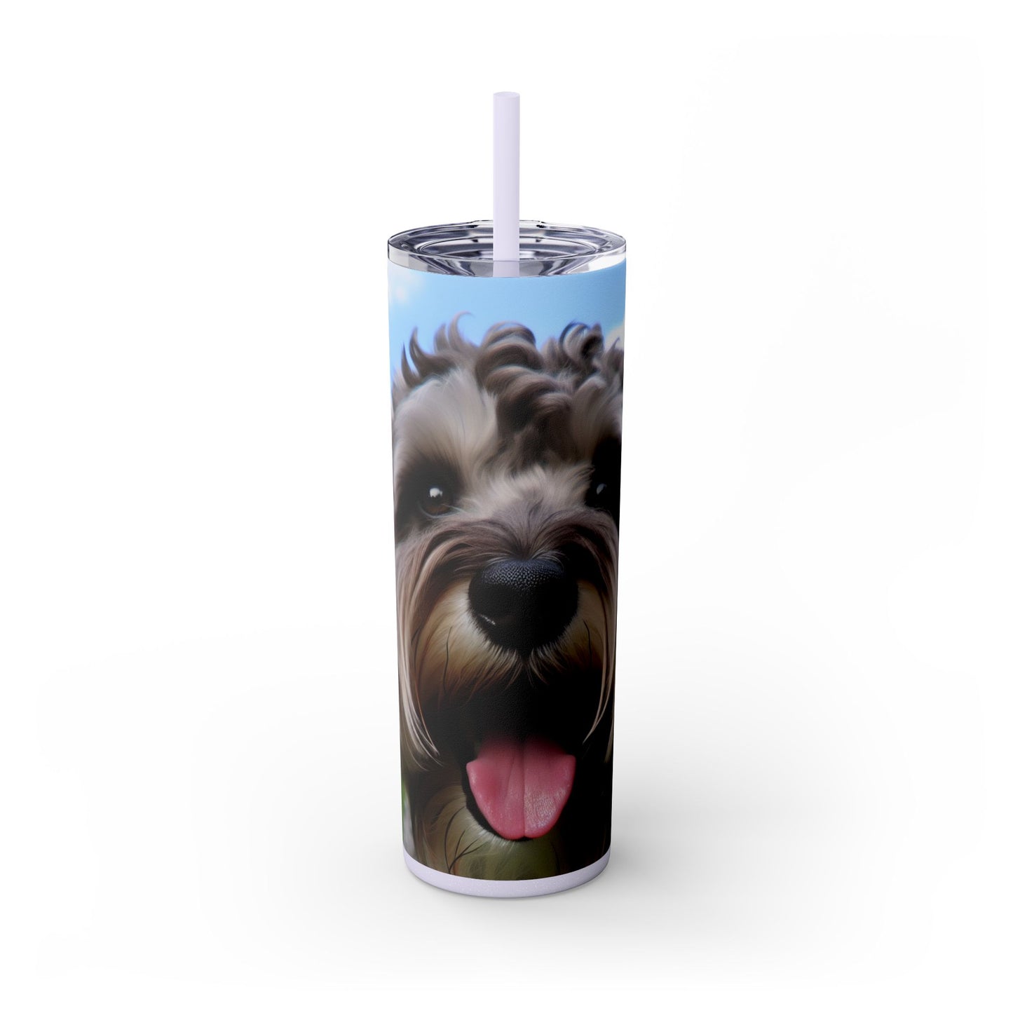 Schnoodle Skinny Tumbler with Straw, 20oz