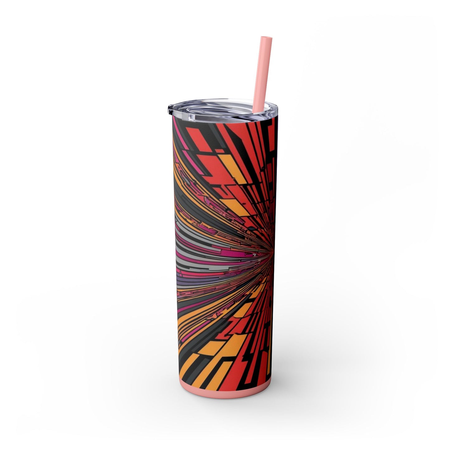 Optical Illusion Skinny Tumbler with Straw, 20oz