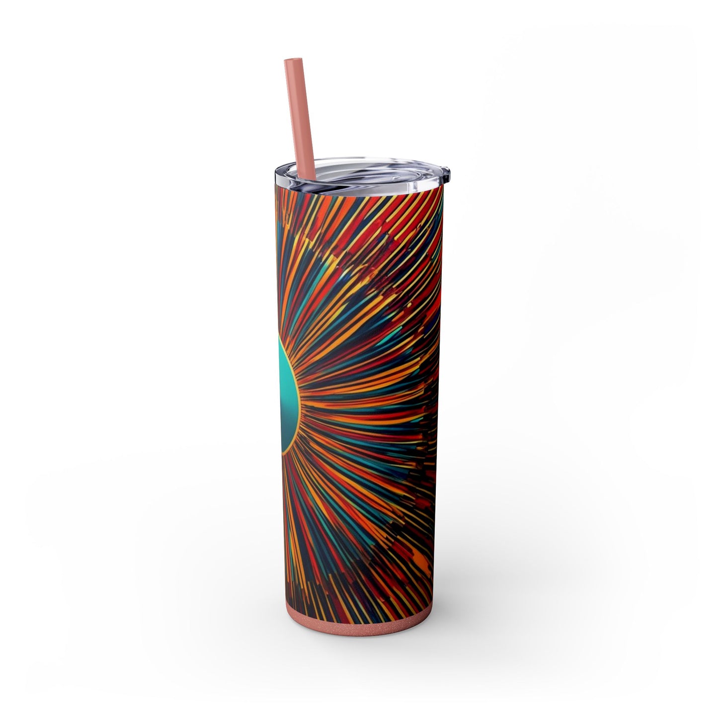 Optical Illusion Skinny Tumbler with Straw, 20oz