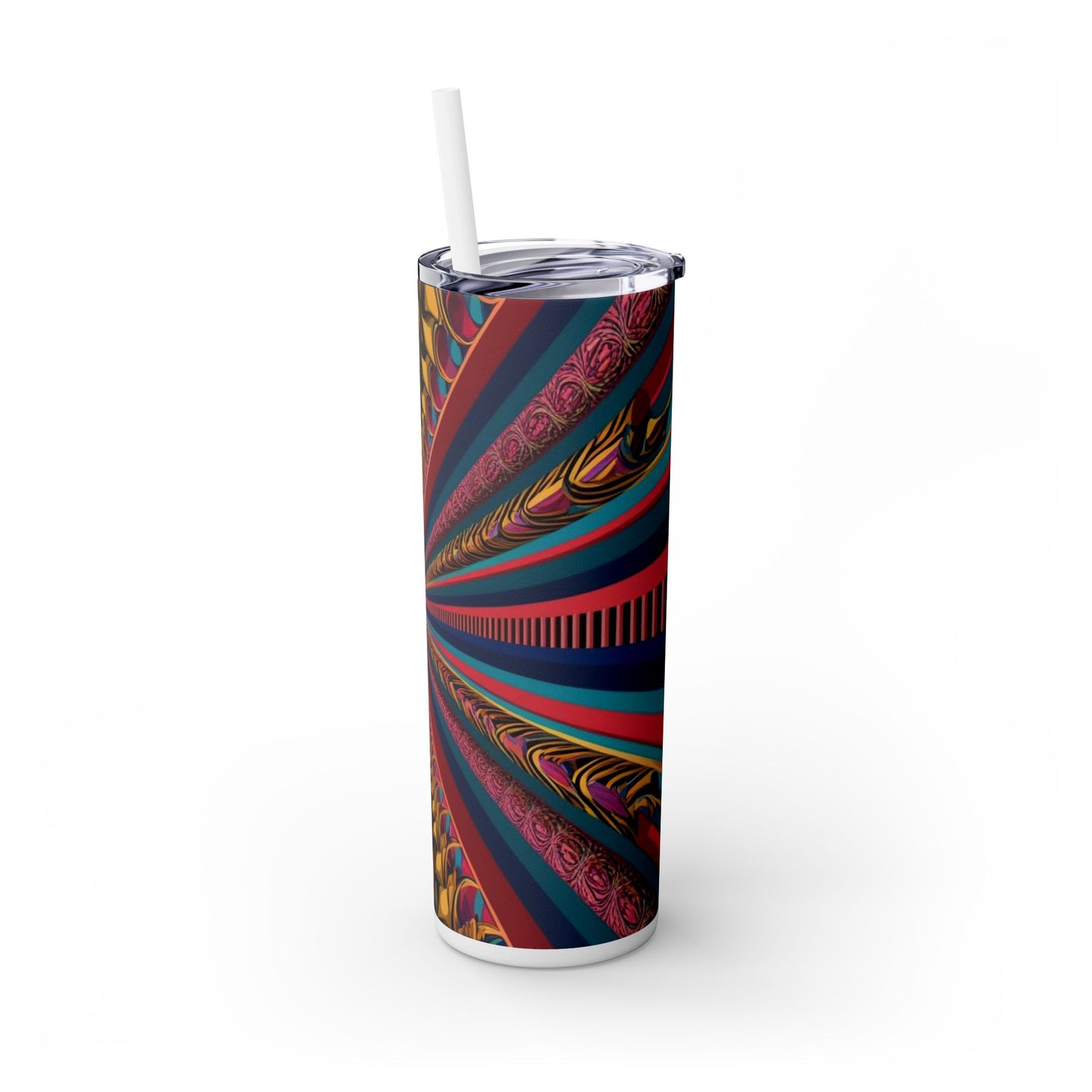 Optical Illusion Skinny Tumbler with Straw, 20oz
