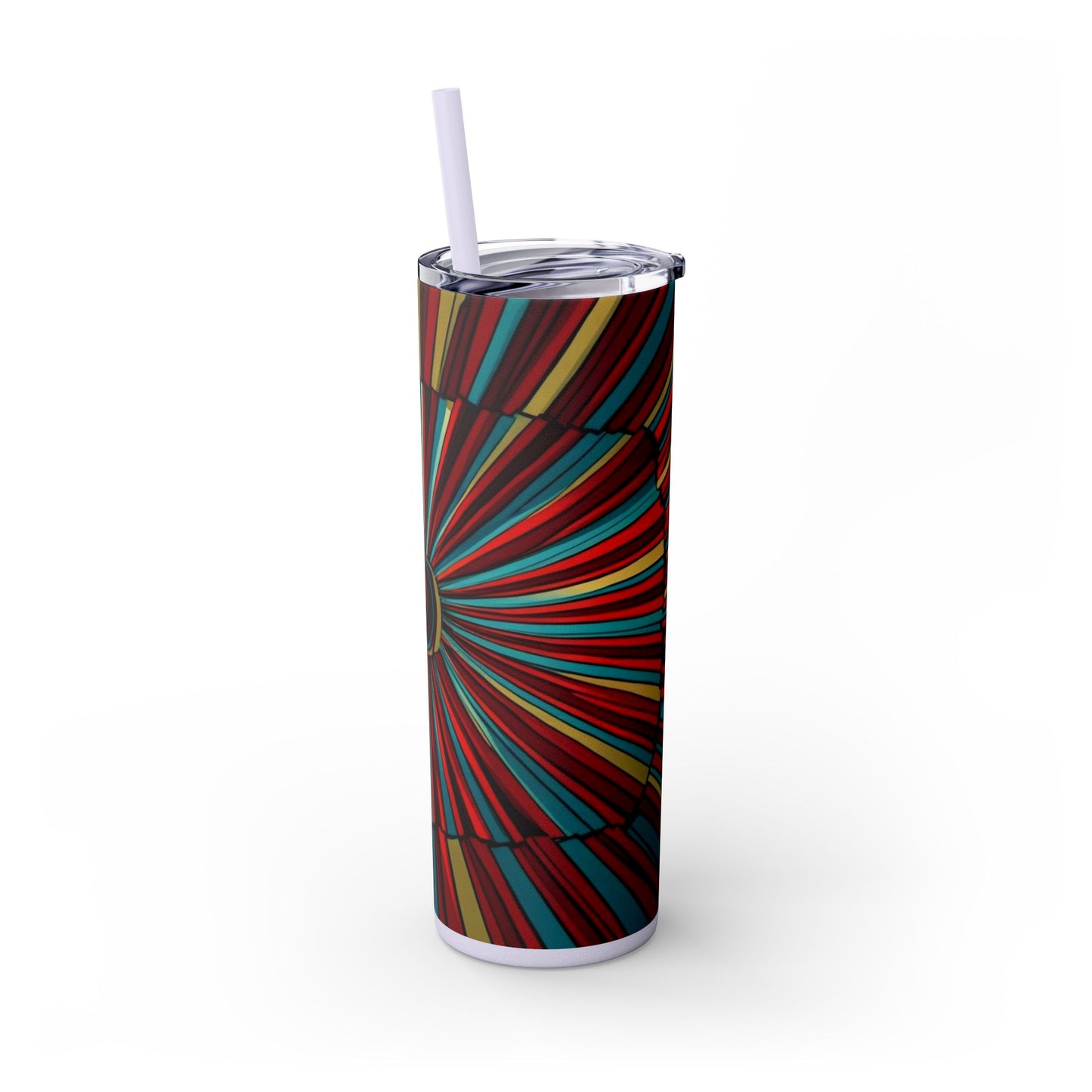 Optical Illusion Skinny Tumbler with Straw, 20oz
