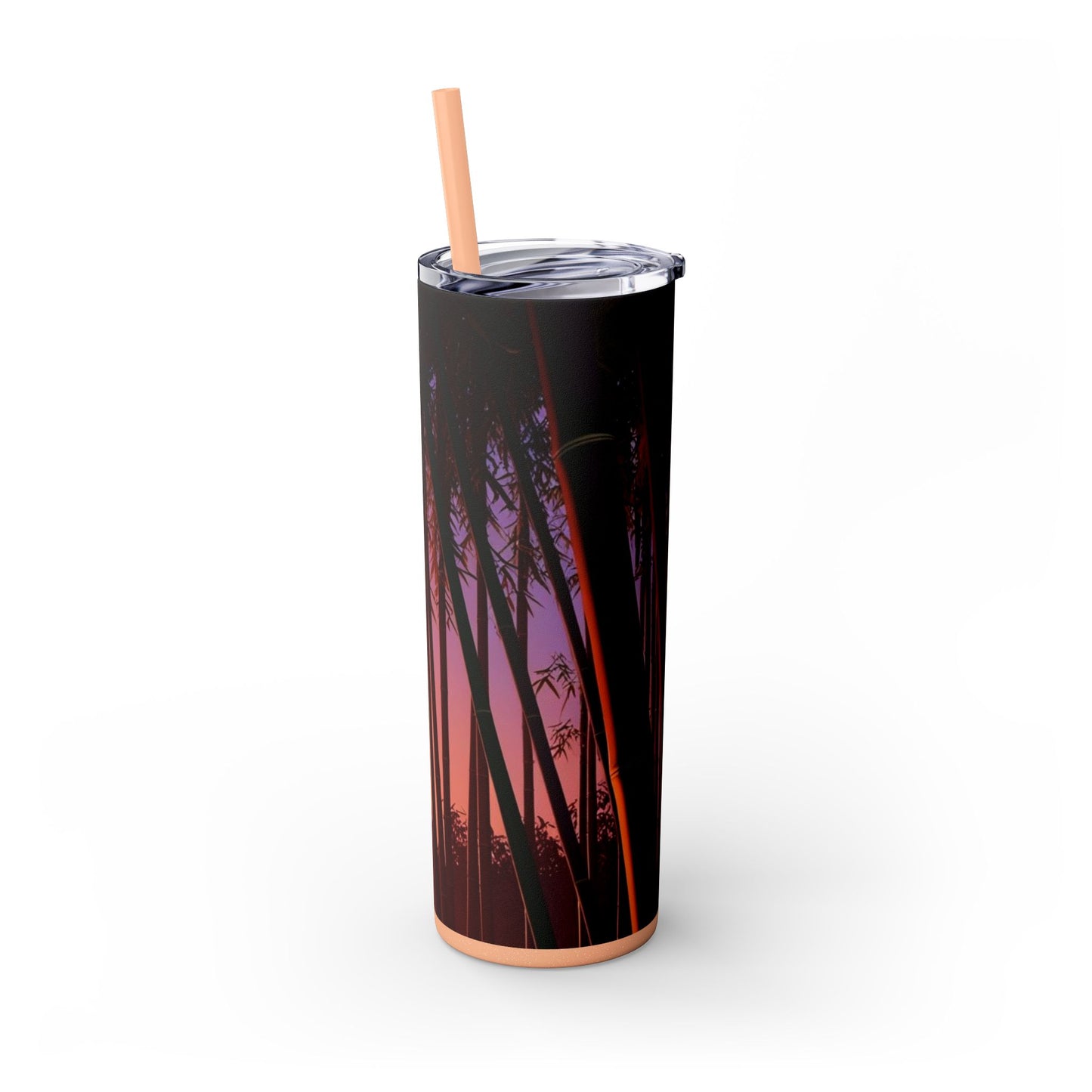Bamboo Forest Sunrise Skinny Tumbler with Straw, 20oz