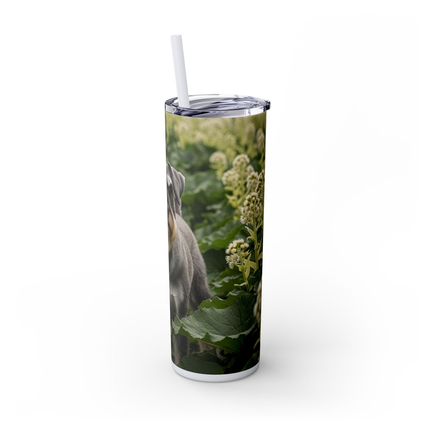 Standard Schnauzer Skinny Tumbler with Straw, 20oz