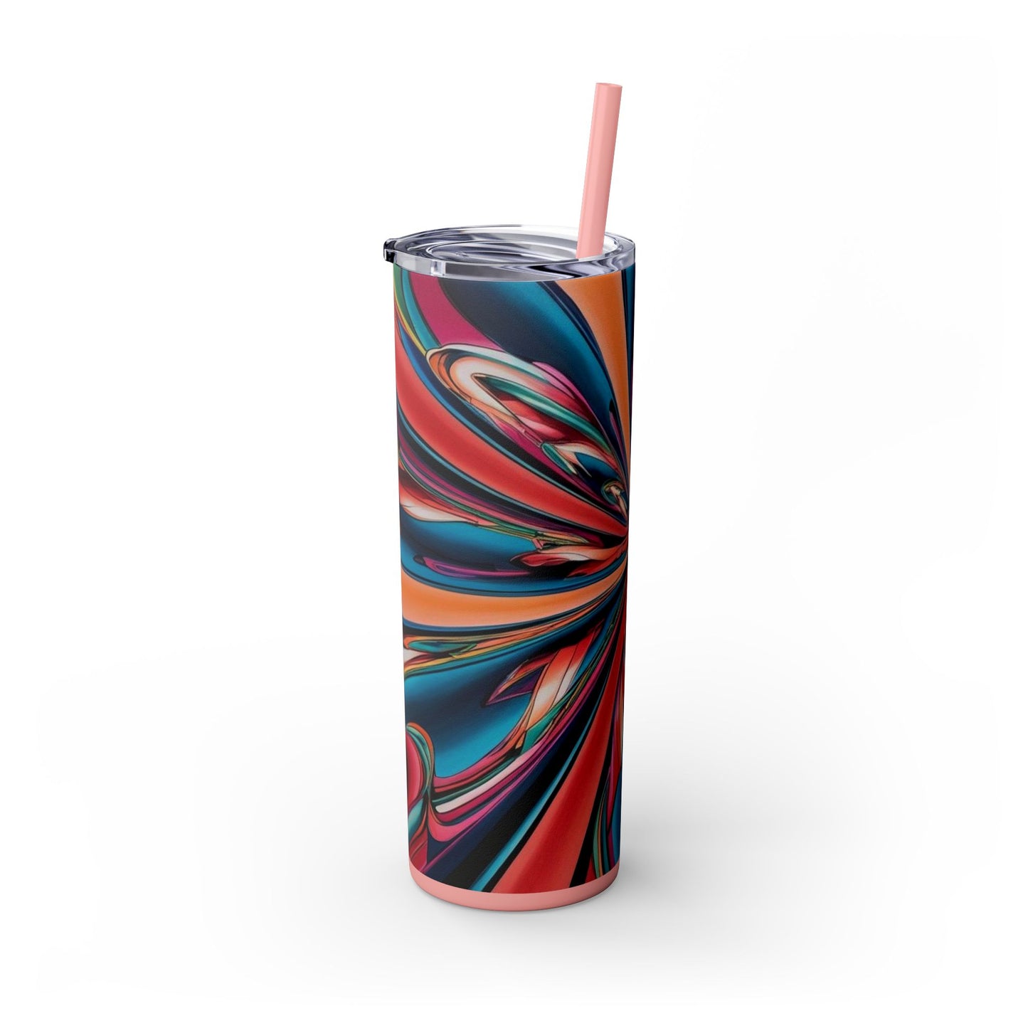 Optical Illusion Skinny Tumbler with Straw, 20oz
