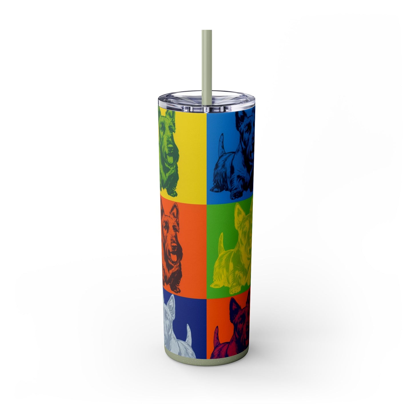 Scottish Terrier Skinny Tumbler with Straw, 20oz