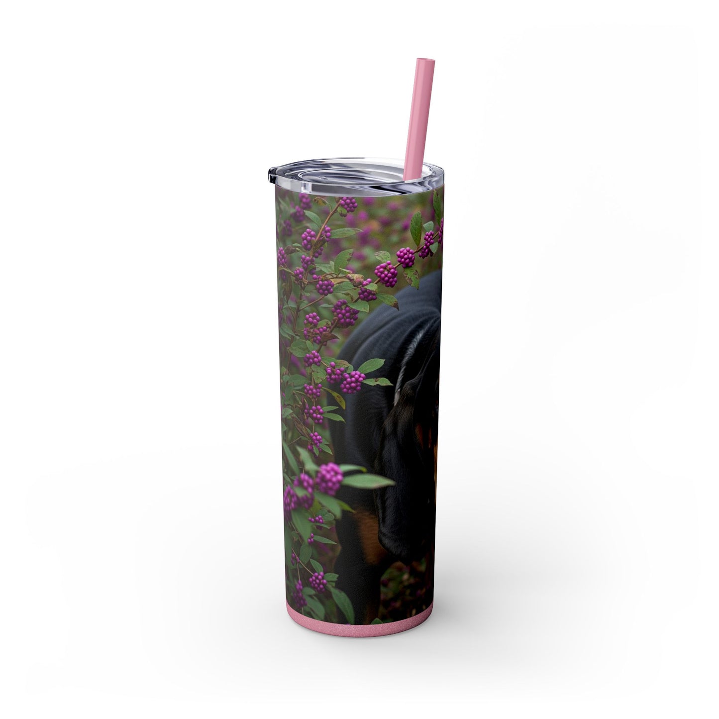 Black and Tan Coonhound Tumbler with Straw, 20oz
