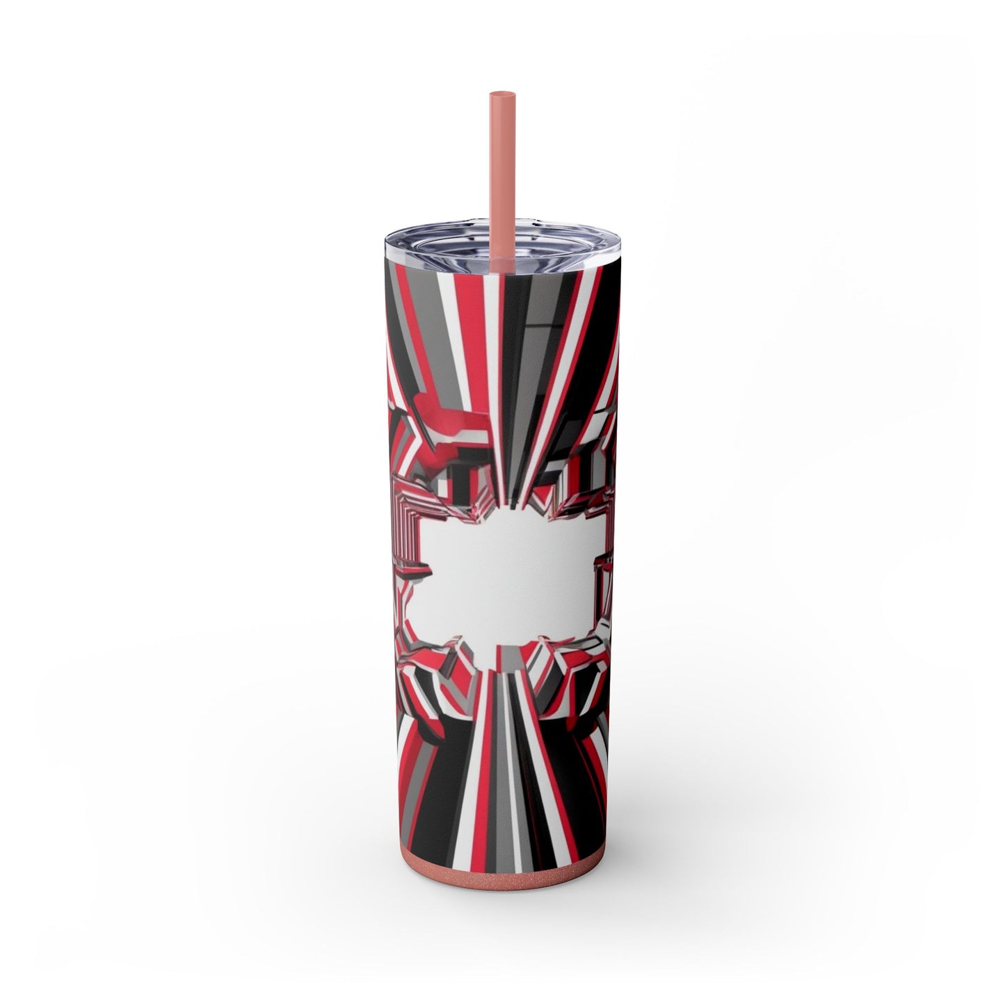 Optical Illusion Skinny Tumbler with Straw, 20oz