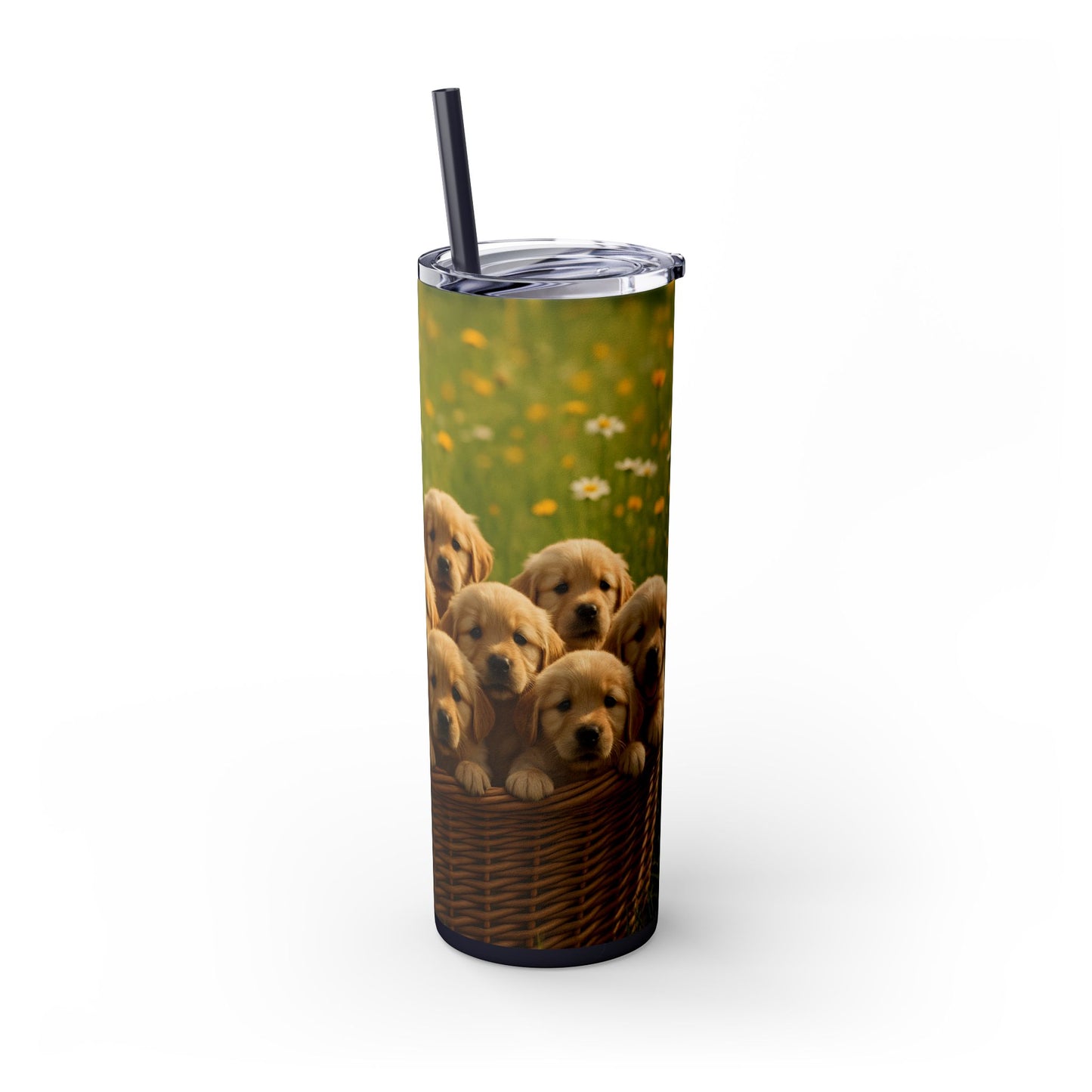Golden Retriever puppies Tumbler with Straw, 20oz