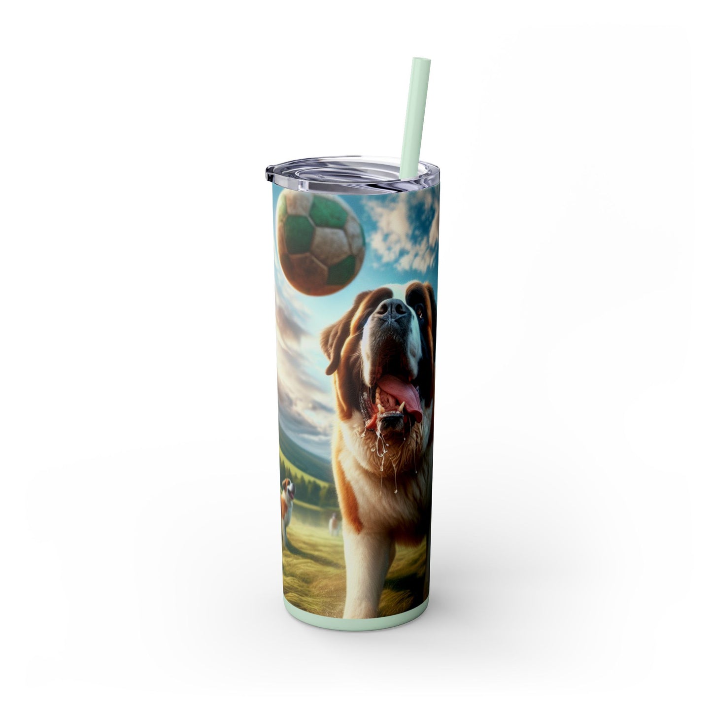 Saint Bernard Skinny Tumbler with Straw, 20oz