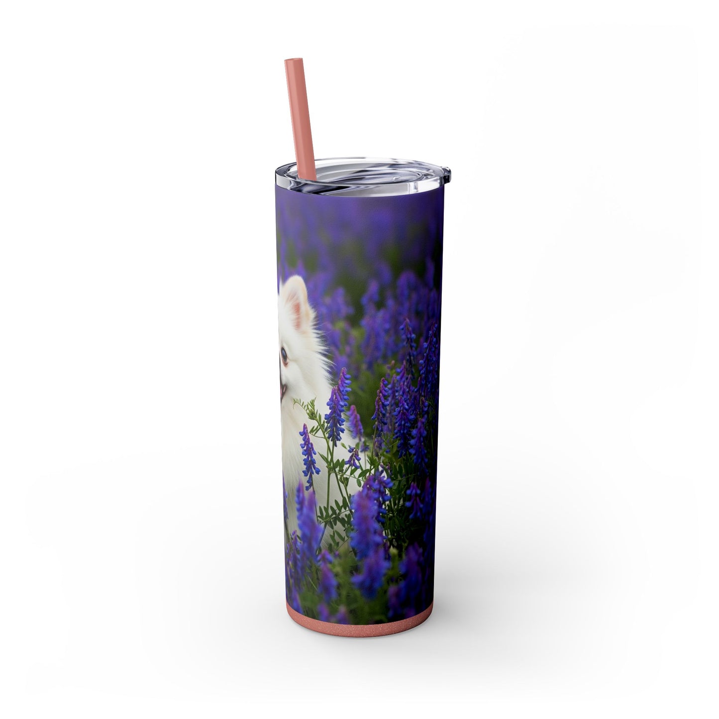 Pomeranian Skinny Tumbler with Straw, 20oz