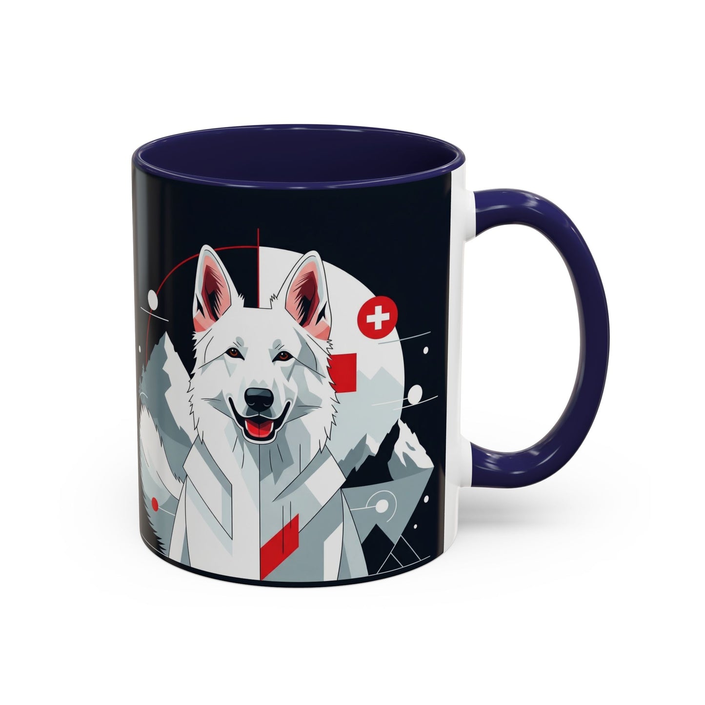 White Swiss Shepherd Dog Accent Coffee Mug - Perfect Gift for Dog Lovers