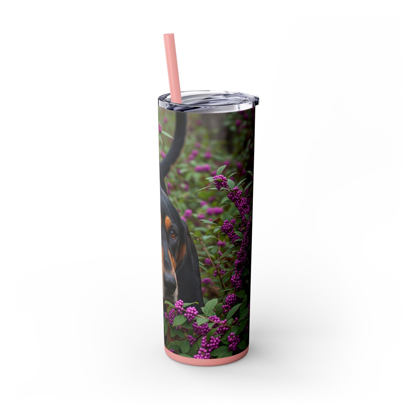 Black and Tan Coonhound Tumbler with Straw, 20oz