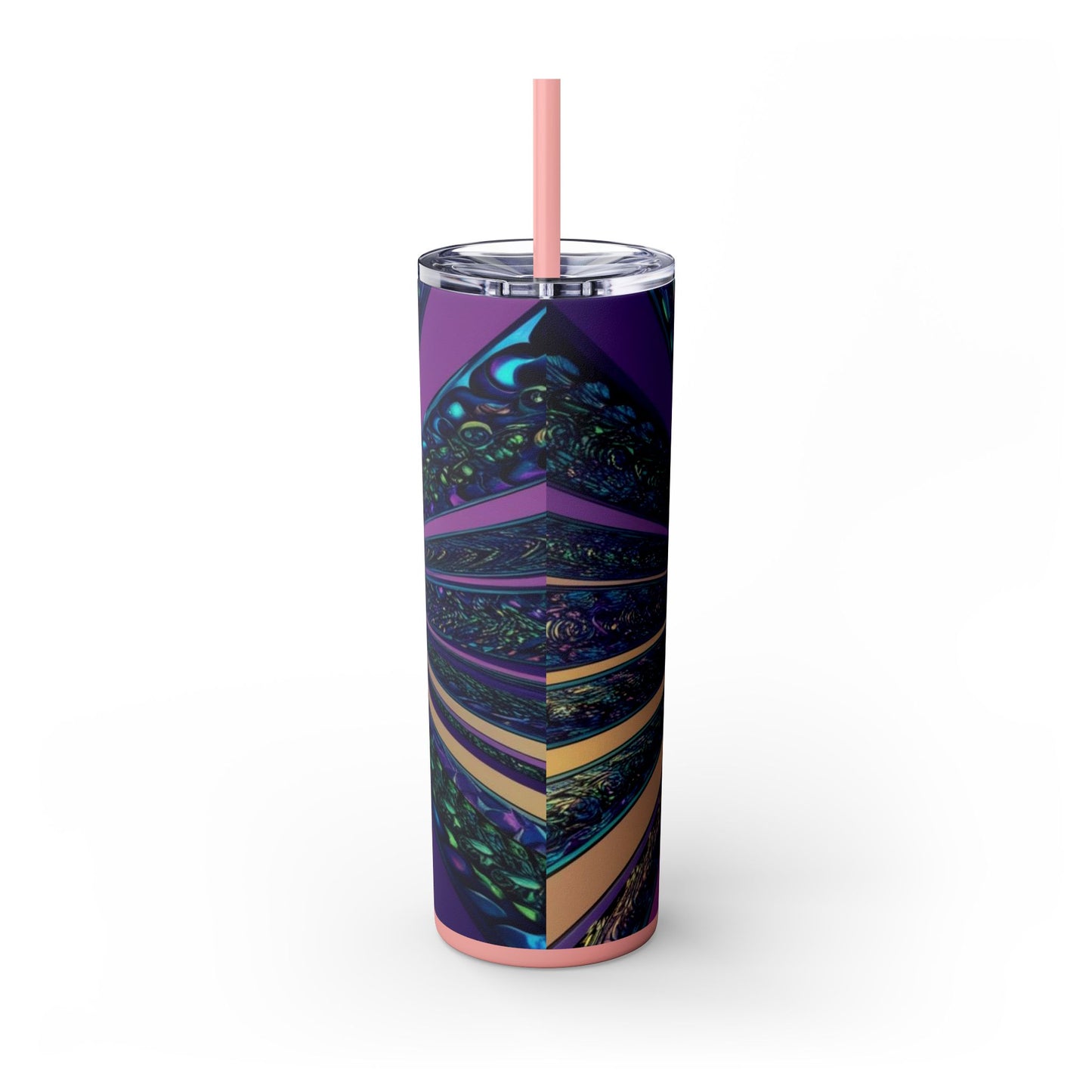 Optical Illusion Skinny Tumbler with Straw, 20oz