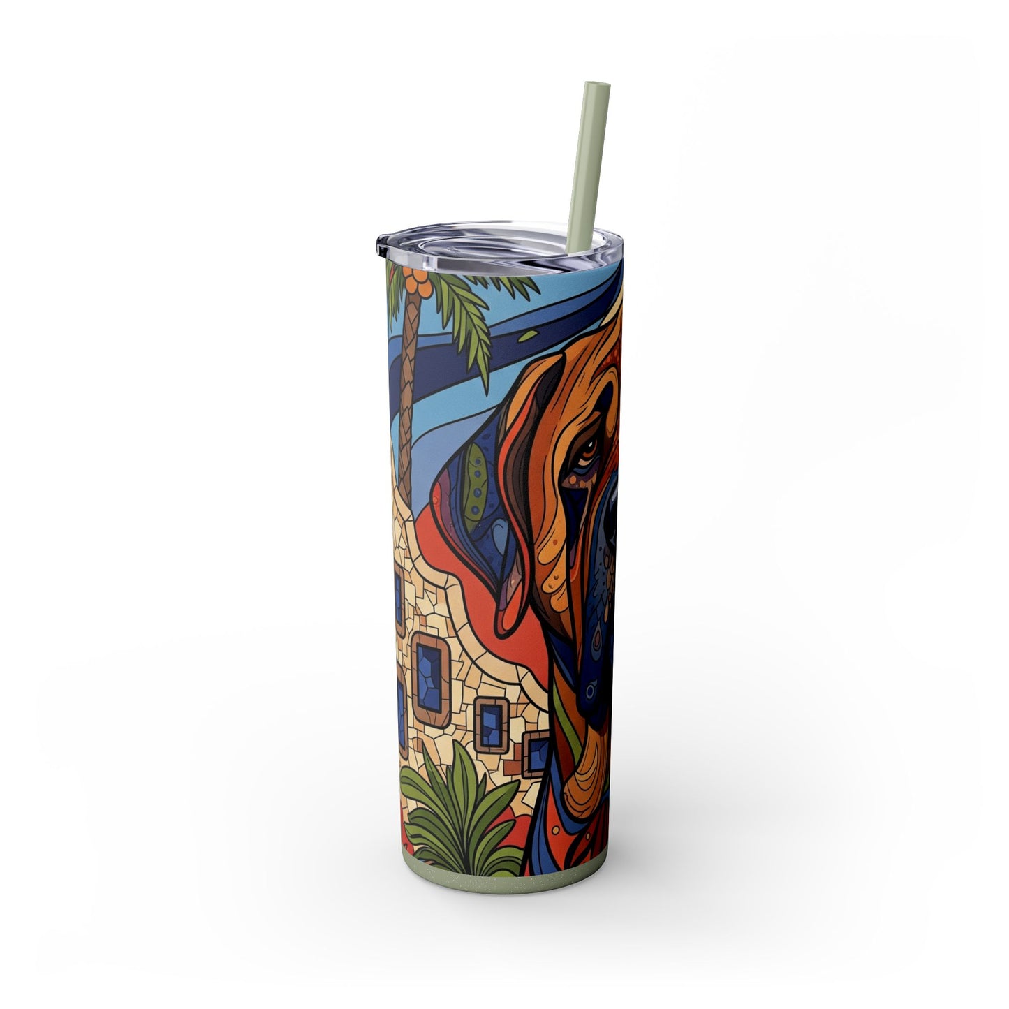 Spanish Mastiff Skinny Tumbler with Straw, 20oz