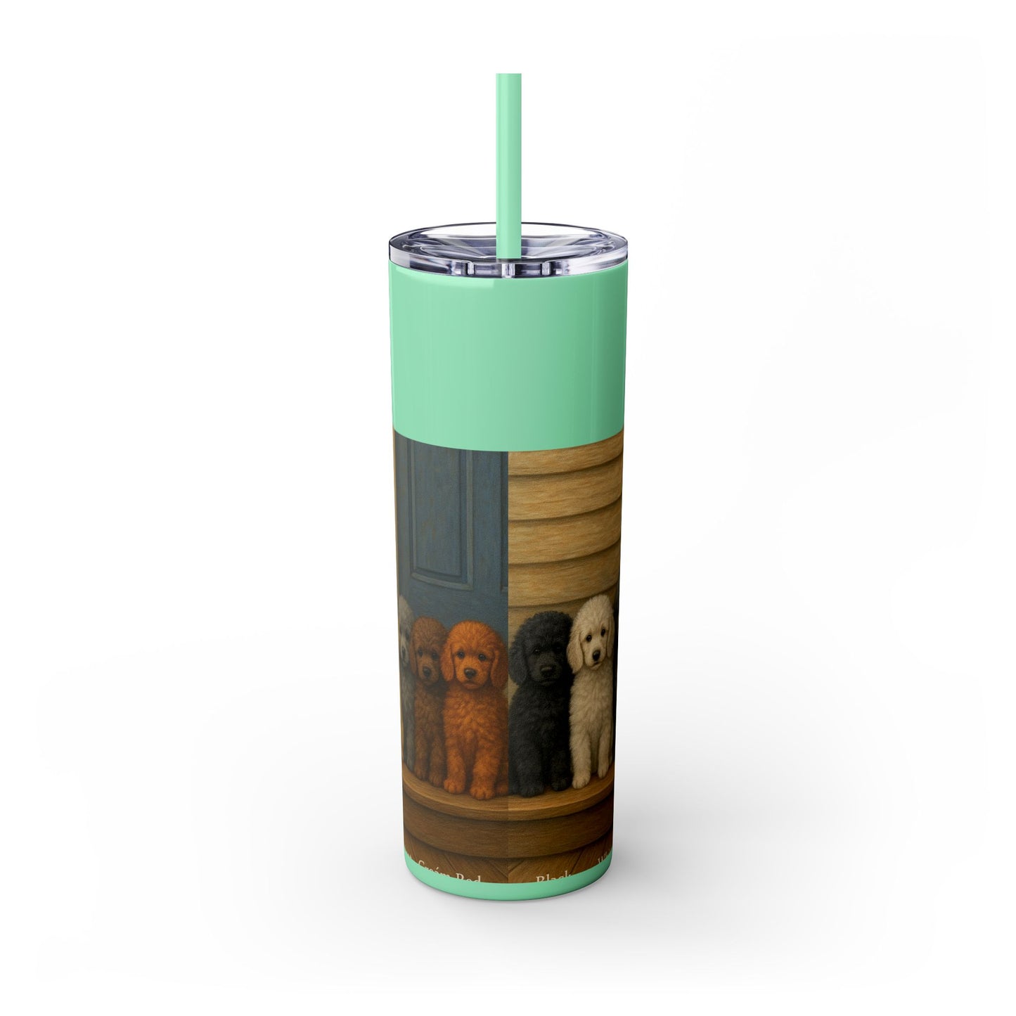 Poodle puppies Tumbler with Straw, 20oz