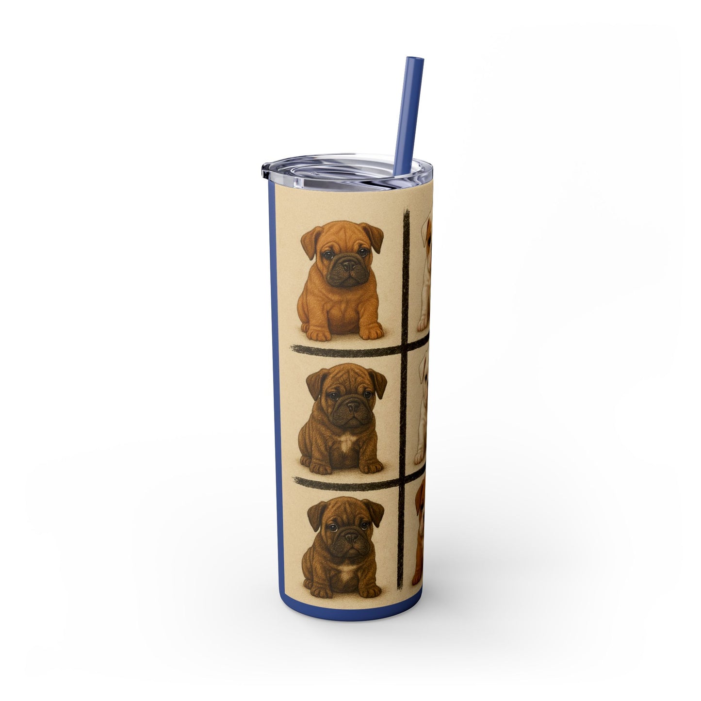 Bulldog puppies Tumbler with Straw, 20oz