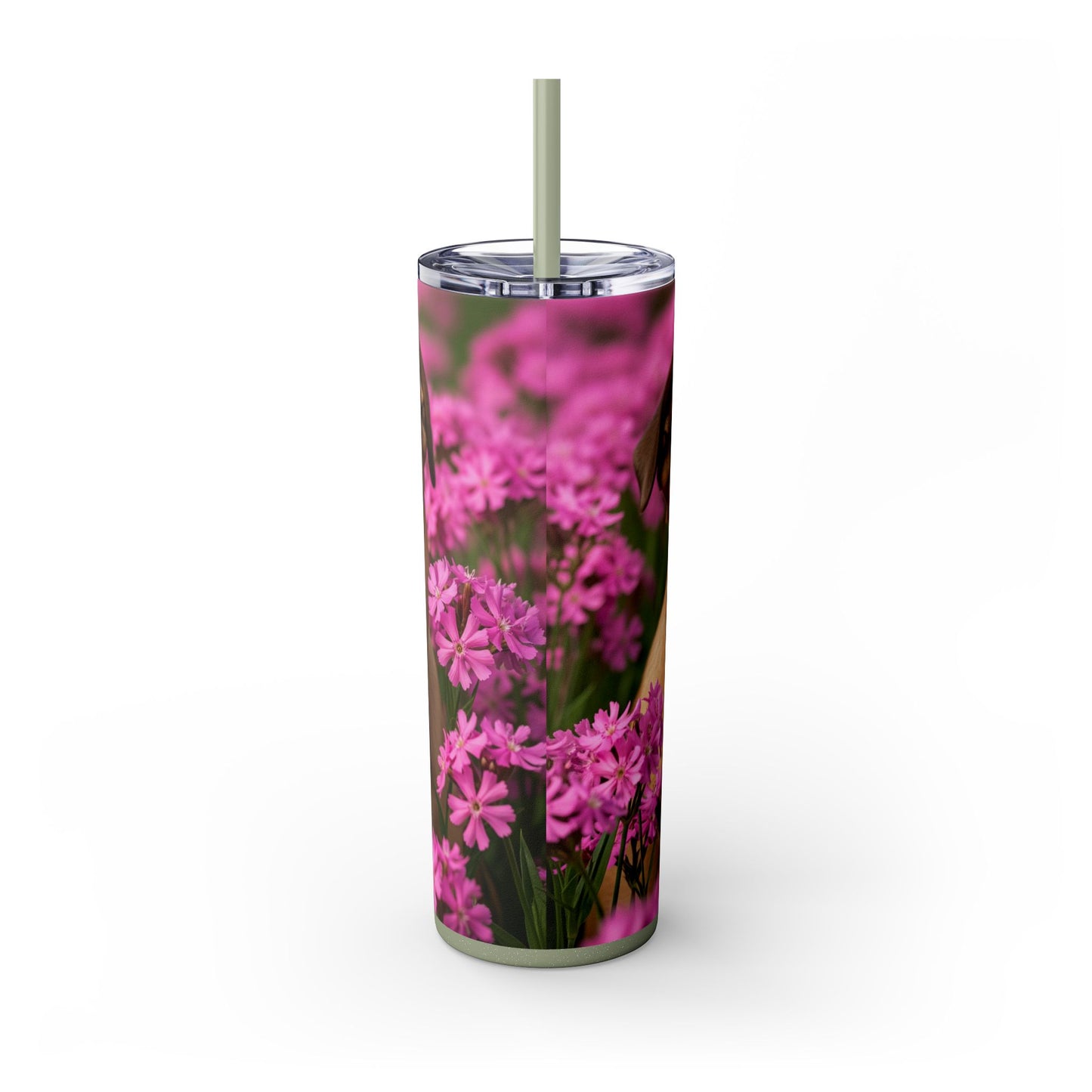 Bulldog Skinny Tumbler with Straw, 20oz