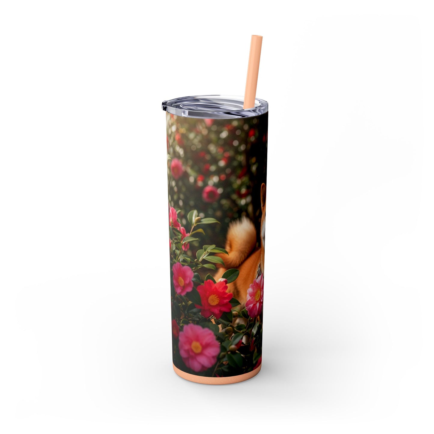 Shiba Inu Skinny Tumbler with Straw, 20oz