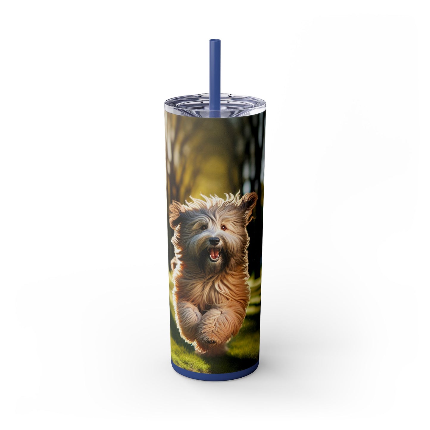 Polish Lowland Sheepdog Skinny Tumbler with Straw, 20oz