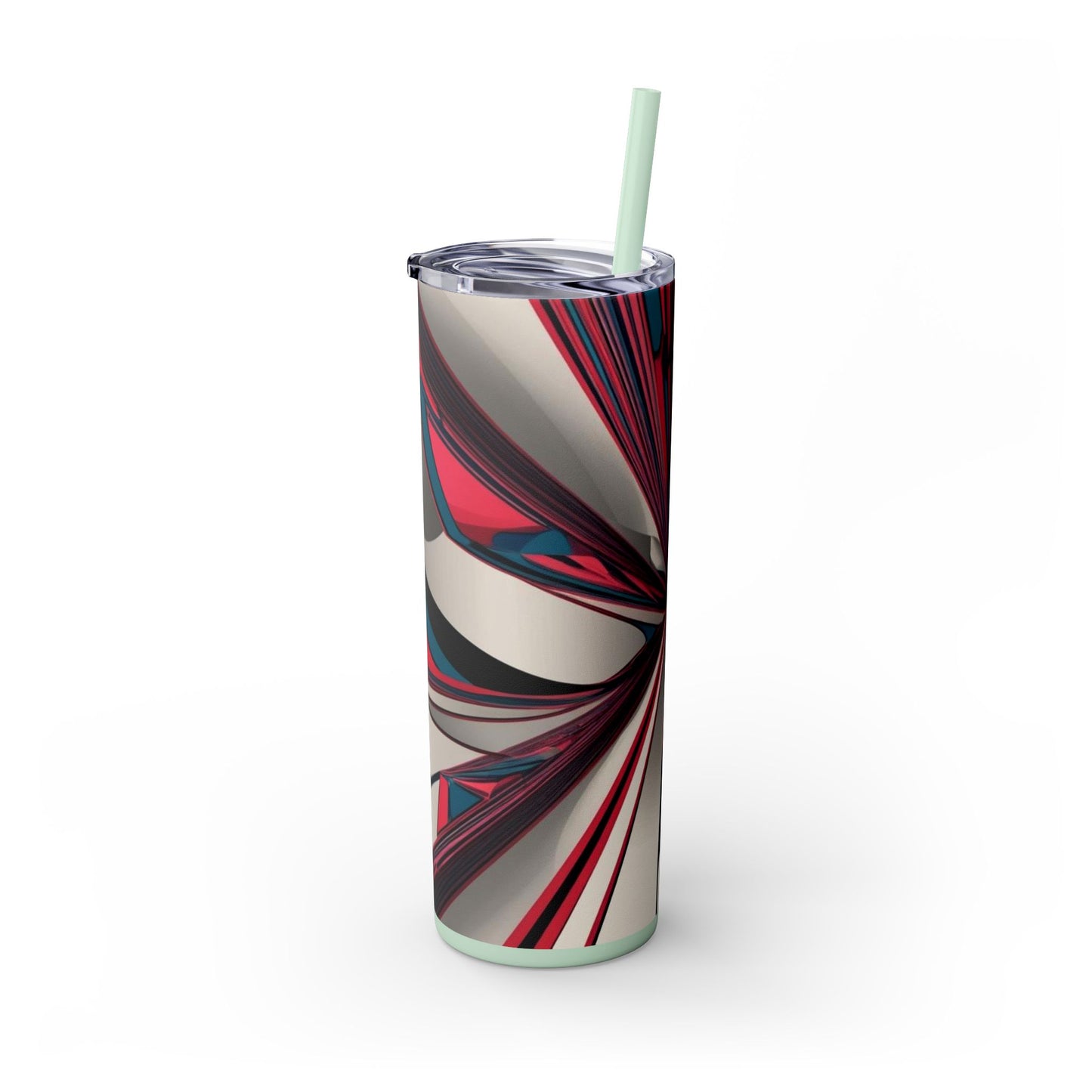 Optical Illusion Skinny Tumbler with Straw, 20oz