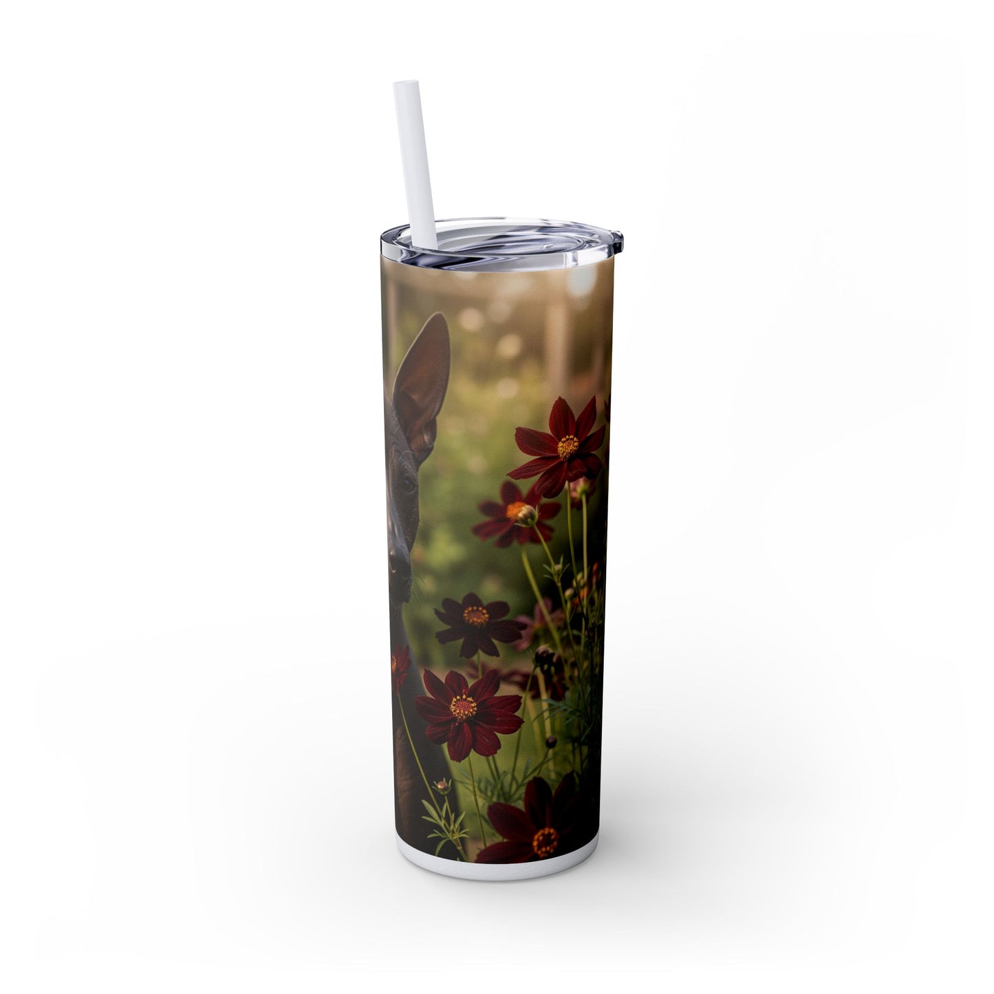 Xoloitzcuintli Skinny Tumbler with Straw, 20oz