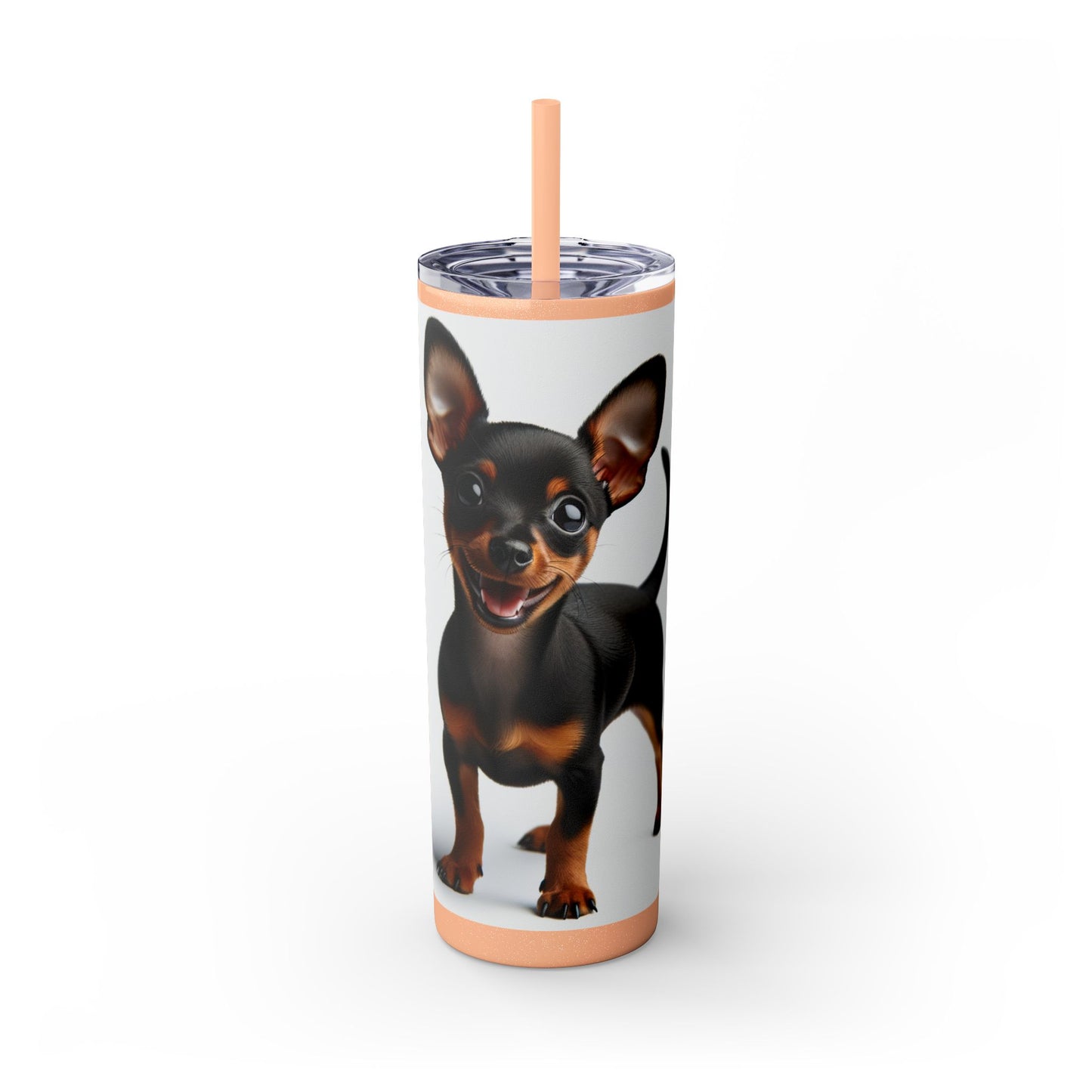 Miniature Pinscher Skinny Tumbler with Straw, 20oz