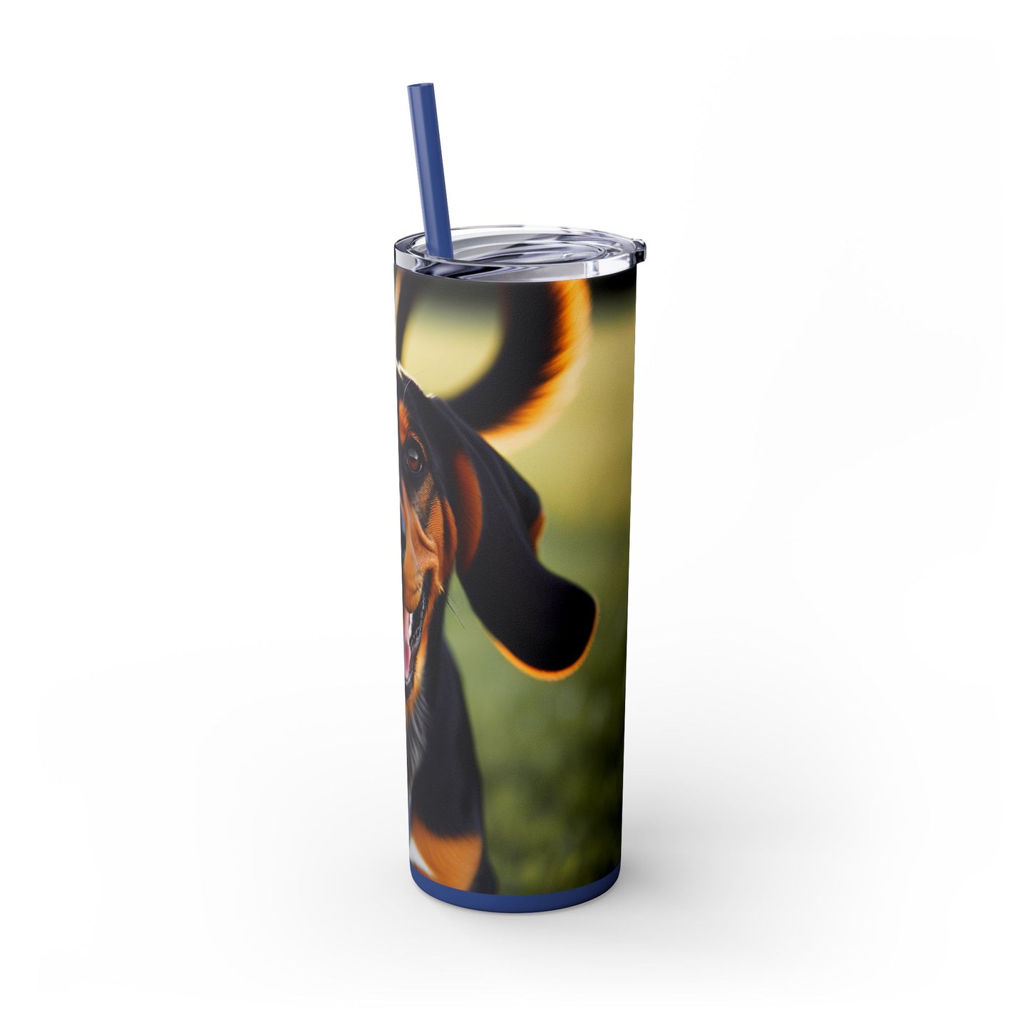 Black and Tan Coonhound Tumbler with Straw, 20oz