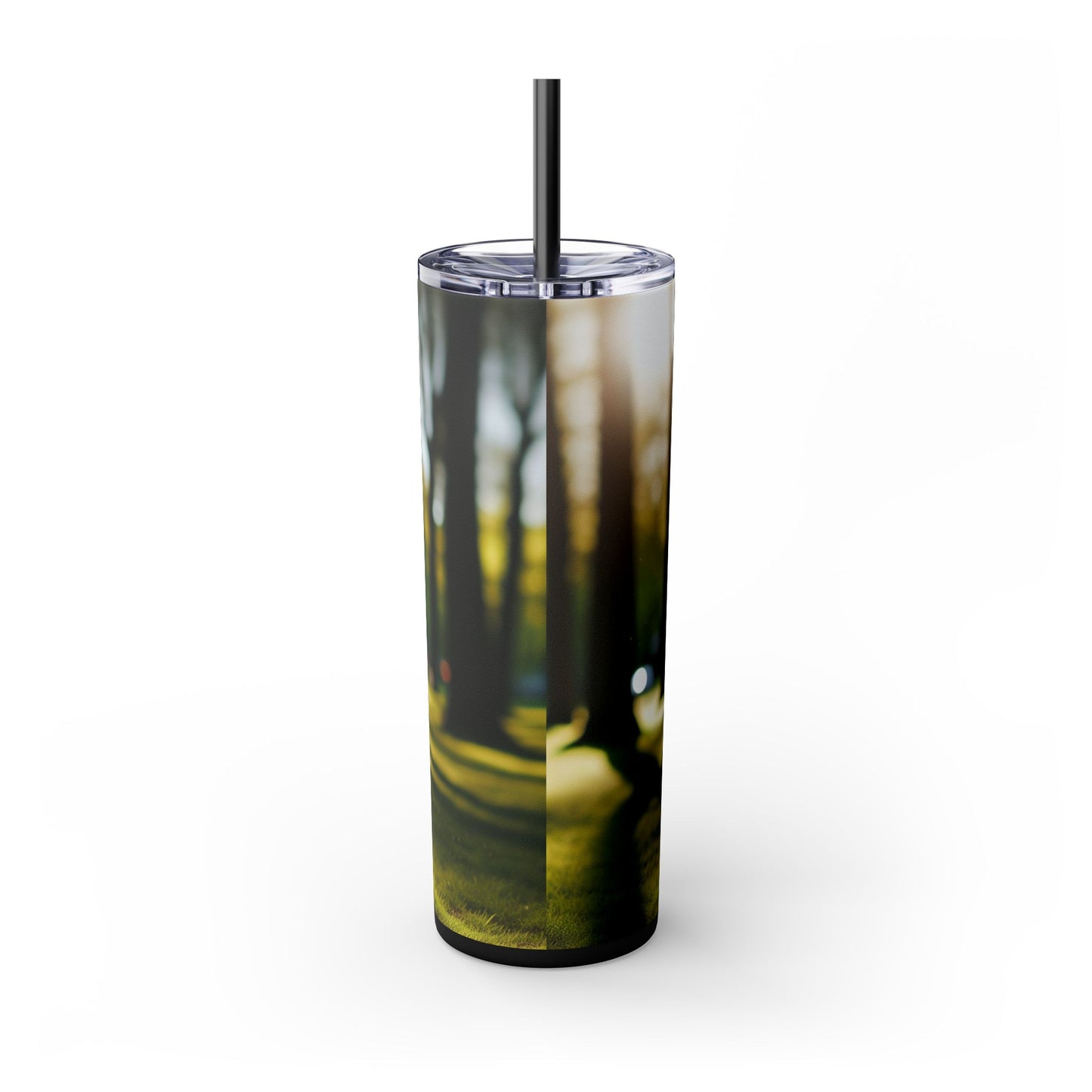 Polish Lowland Sheepdog Skinny Tumbler with Straw, 20oz