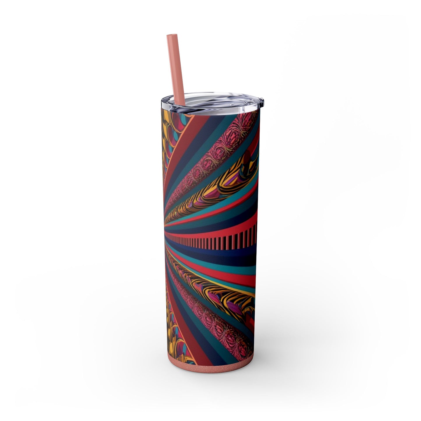 Optical Illusion Skinny Tumbler with Straw, 20oz